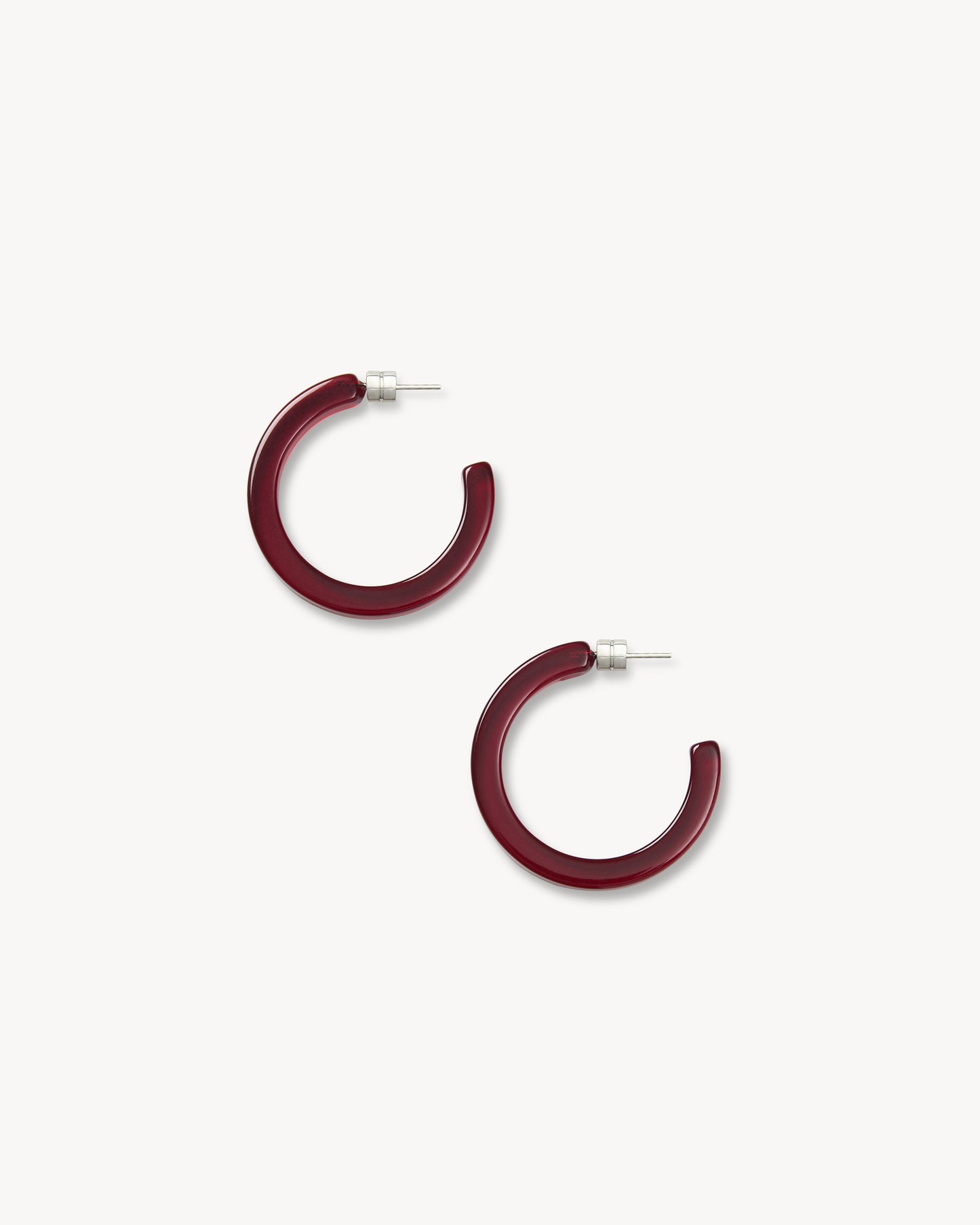 Midi Hoops in Merlot