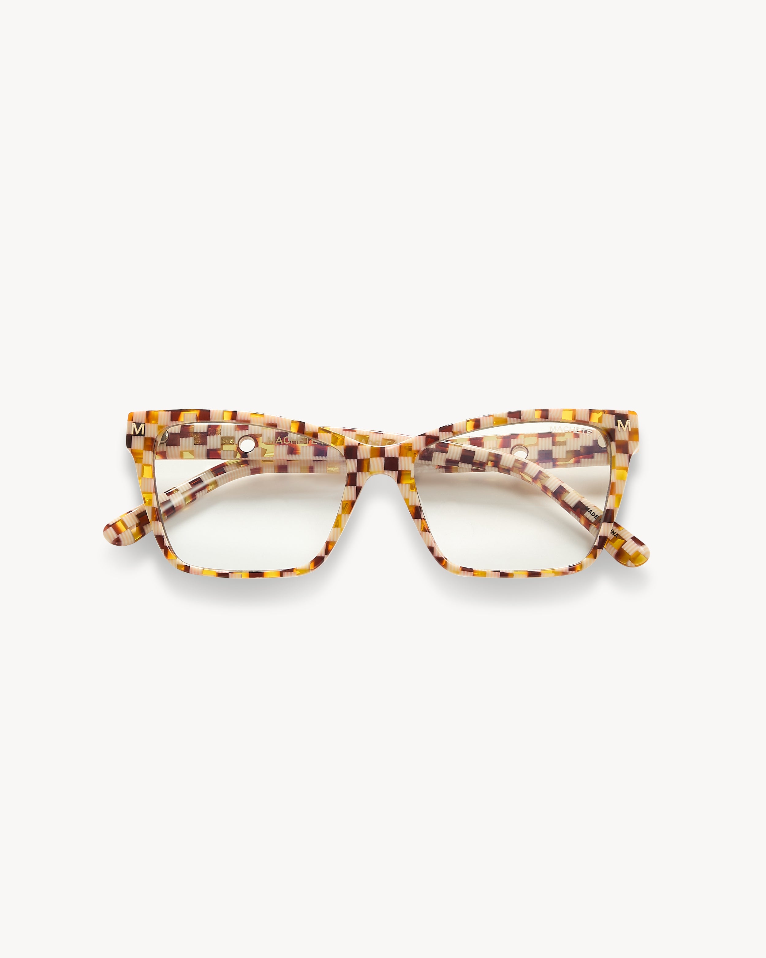 Sundas 22KGPGold Plated Eyeglass Frames  Tortoise Temple X7620 Ivory Tortoiseshell Square Glasses #4438725 | Zenni Optical main image 3
