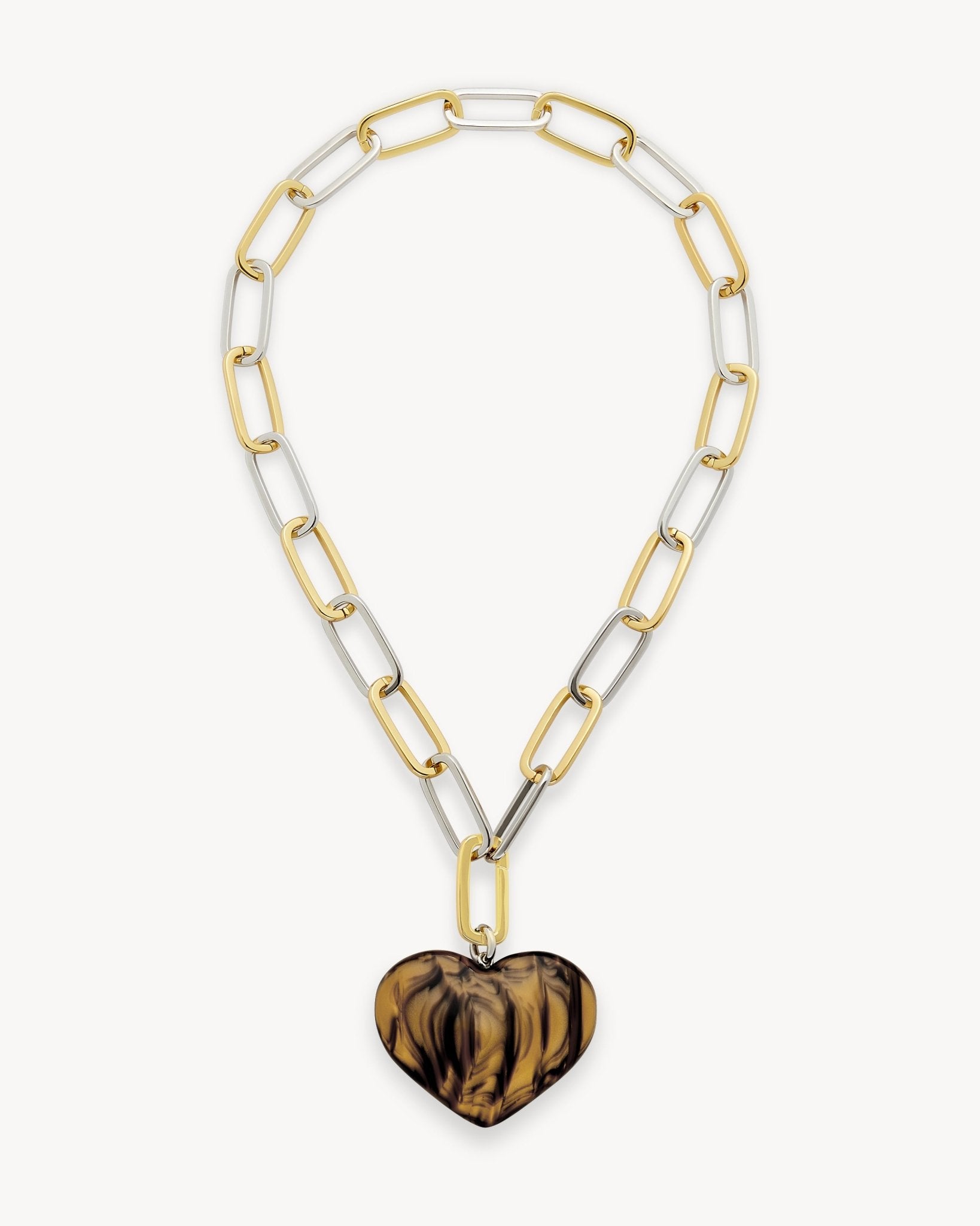 Grande Heart Pendant Necklace in Tiger's Eye – MACHETE
