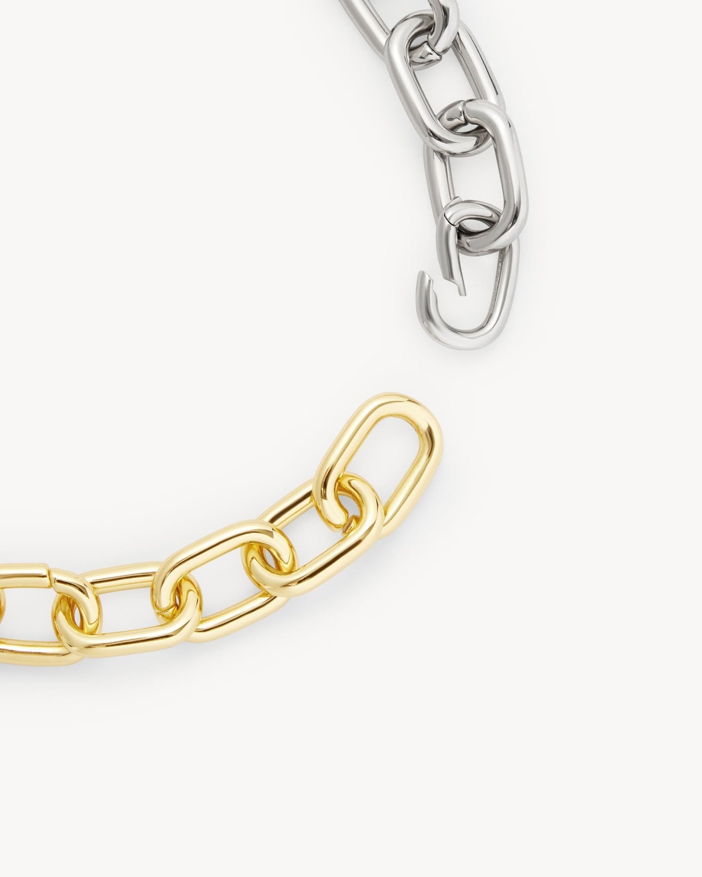 Interchangeable Link Necklace in Gold and Silver Split - MACHETE