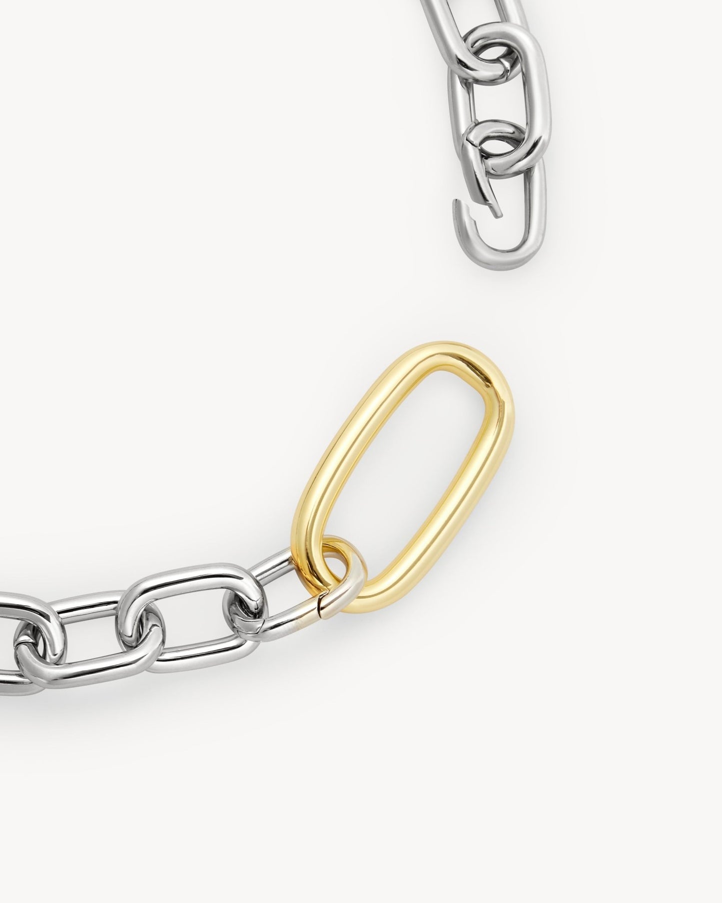 Interchangeable Oval Link Necklace in Silver - MACHETE