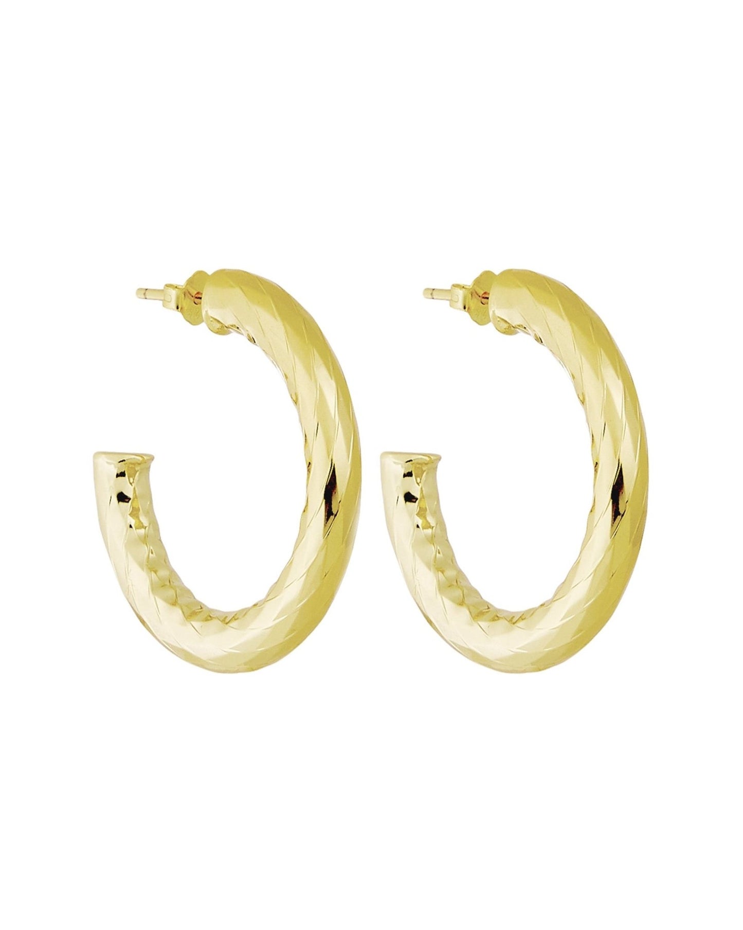 1" Wavelet Hoops in Gold - MACHETE