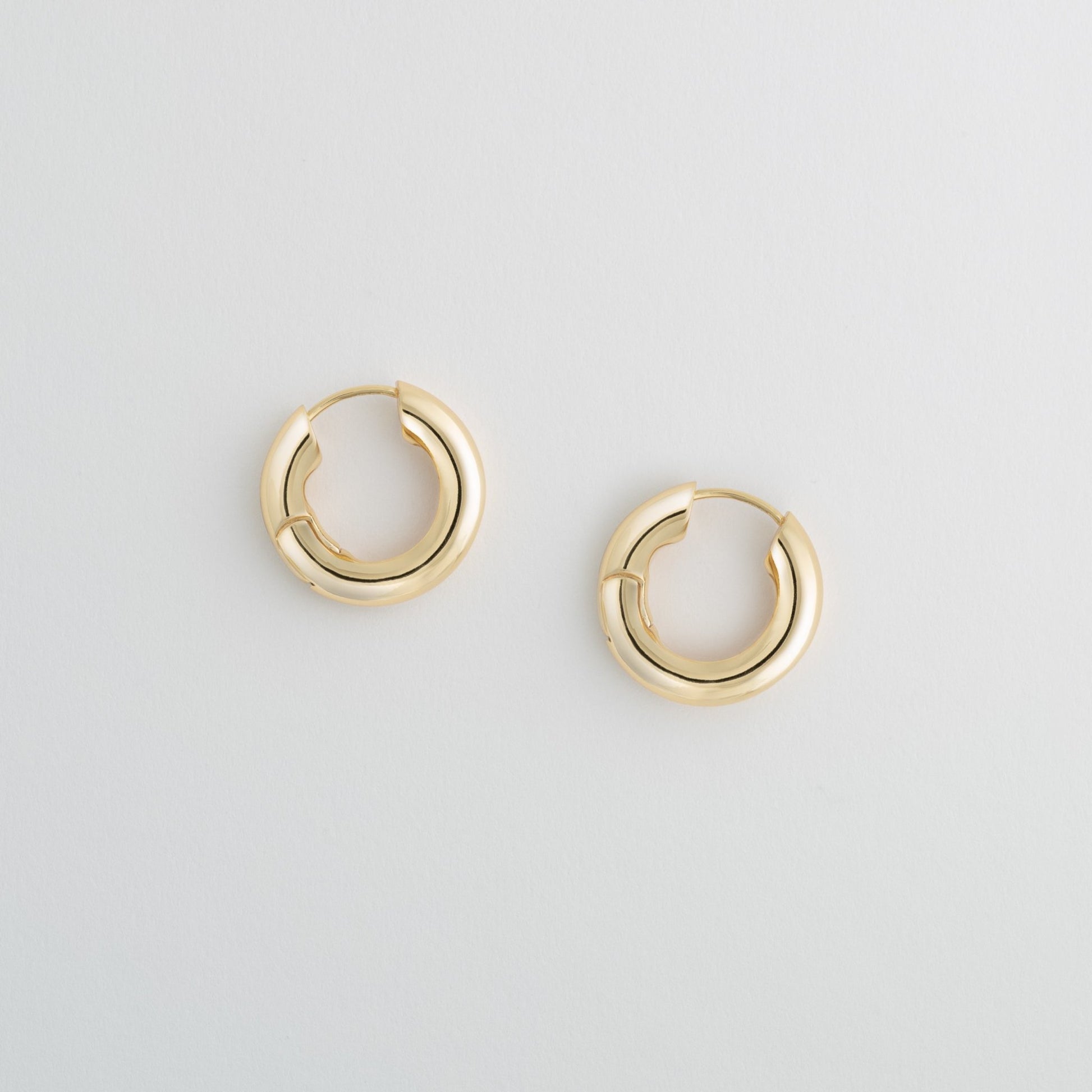 Chunky Hoops in Gold with Glitter Charm