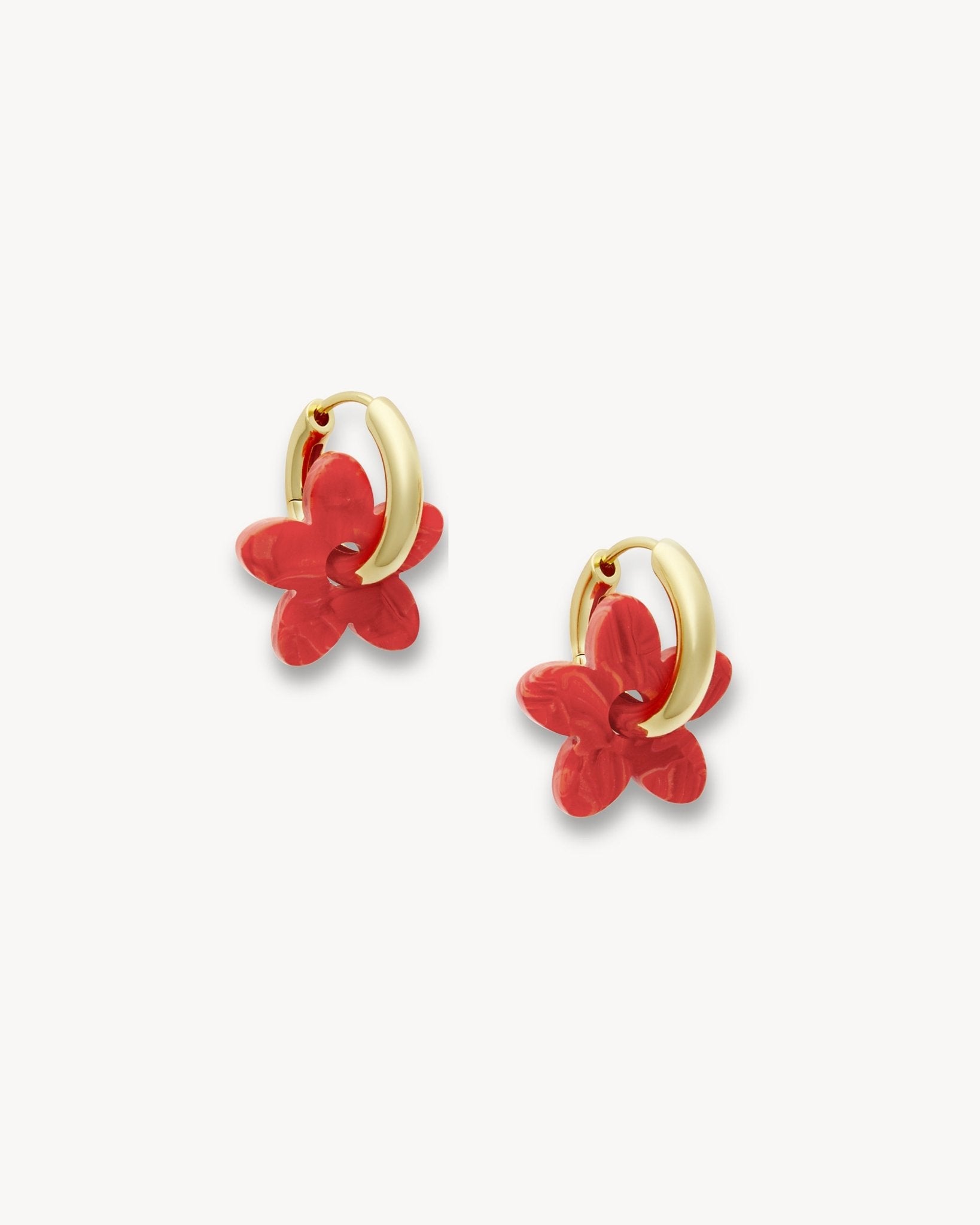 Flower Earring Charms in Poppy