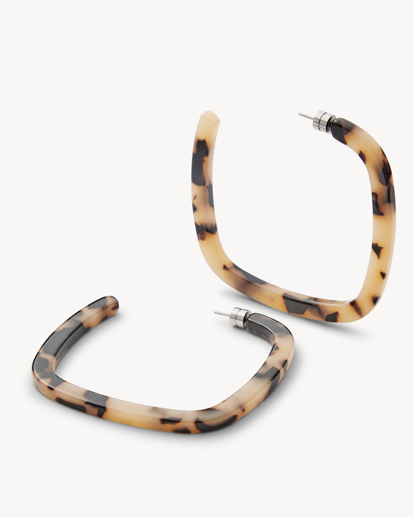 Large Square Hoops in Blonde Tortoise - MACHETE