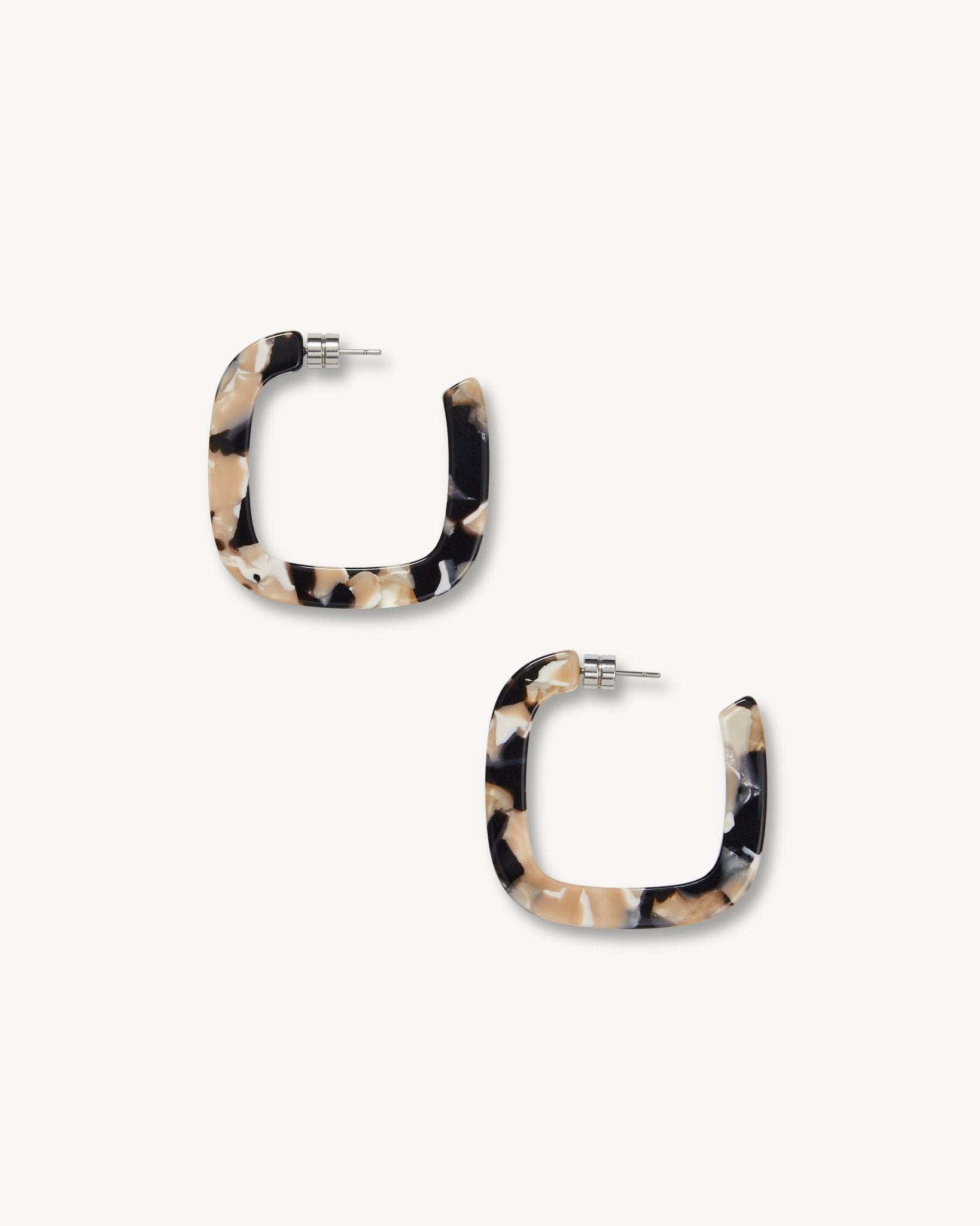 Midi Square Hoops in Abalone – MACHETE