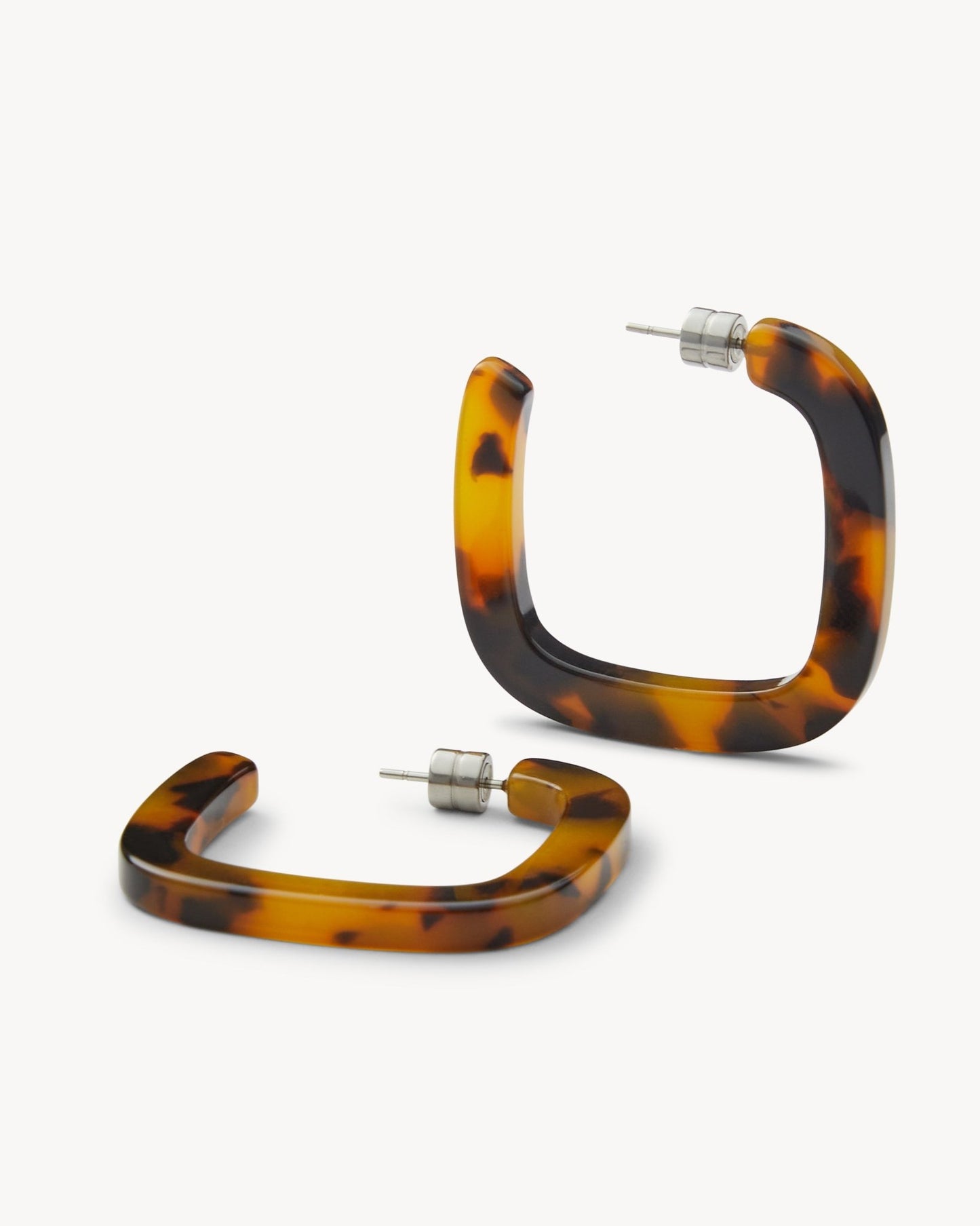 Midi Square Hoops in Classic Tortoise - MACHETE