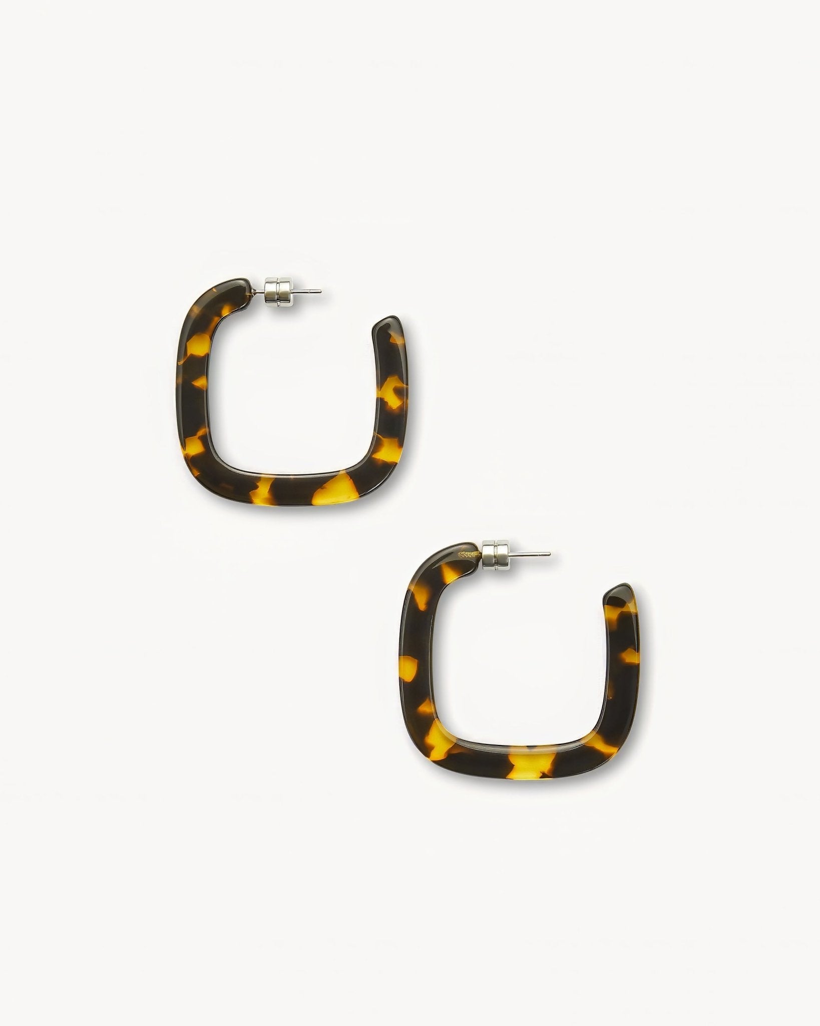 Machete Square Hoop Earrings in Dark Tortoise – MACHETE