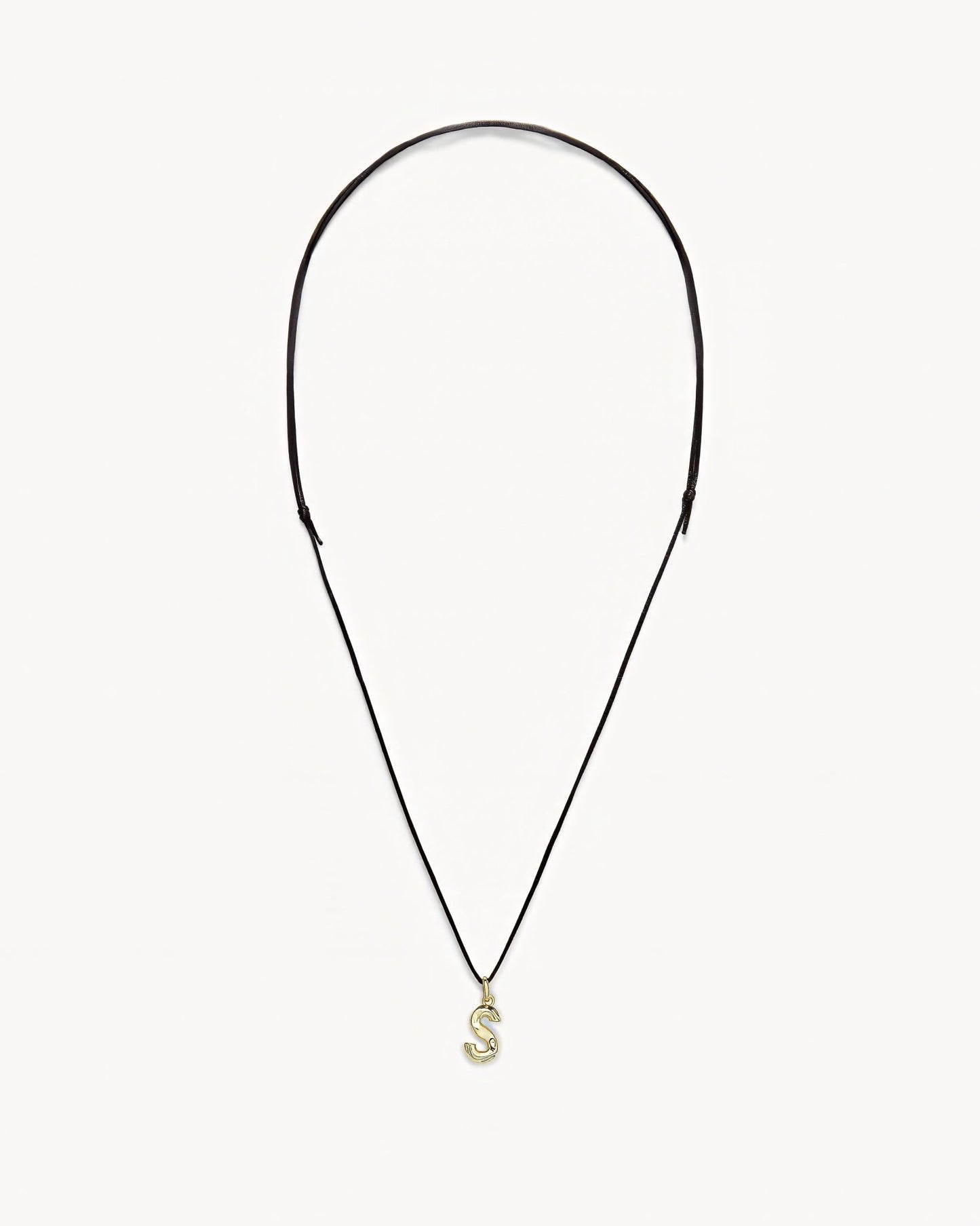 Monogram Necklace on Silk Chord