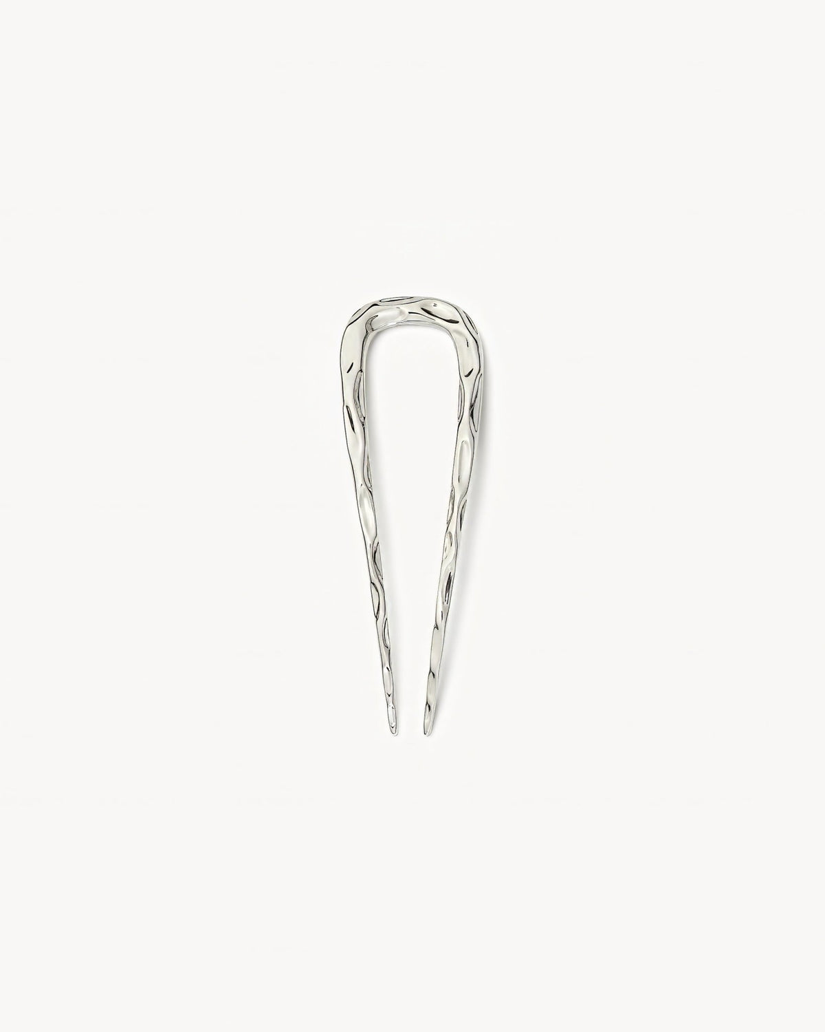 Petite Wavy French Hair Pin in Silver