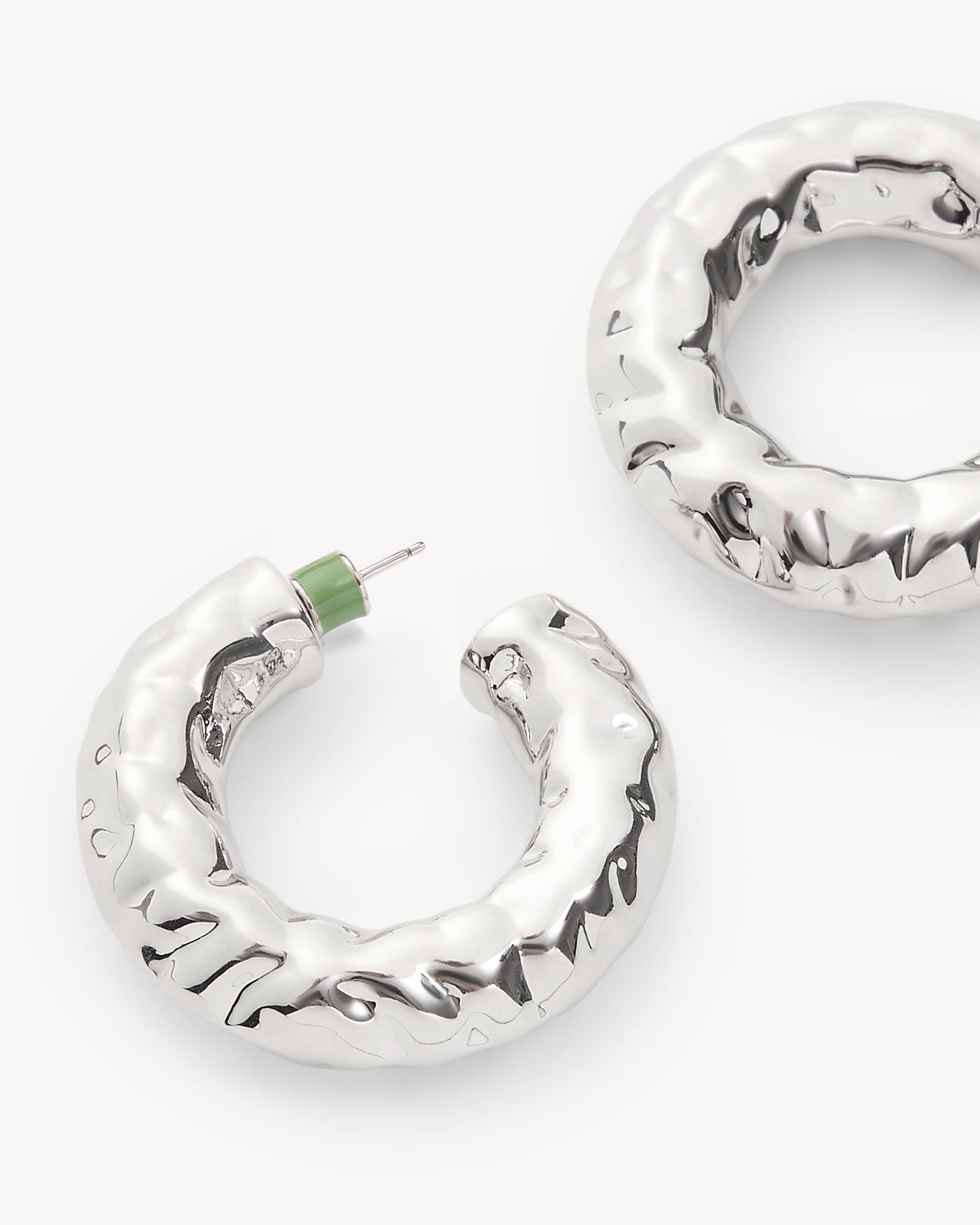 1.25" Perfect Crunch Hoops in Silver