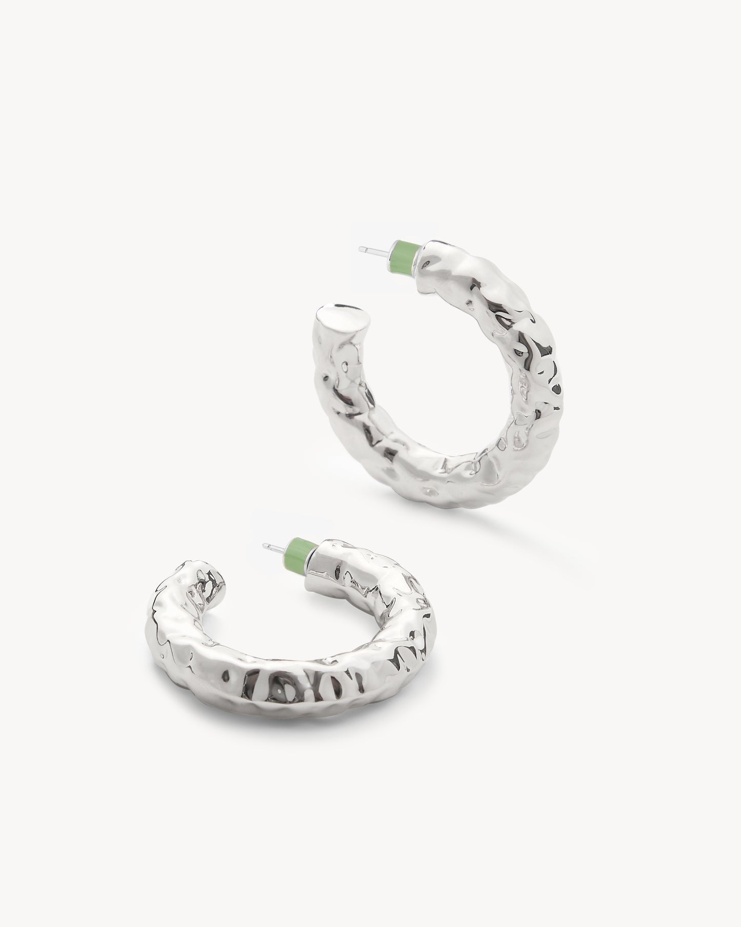 1.5" Perfect Crunch Hoops in Silver