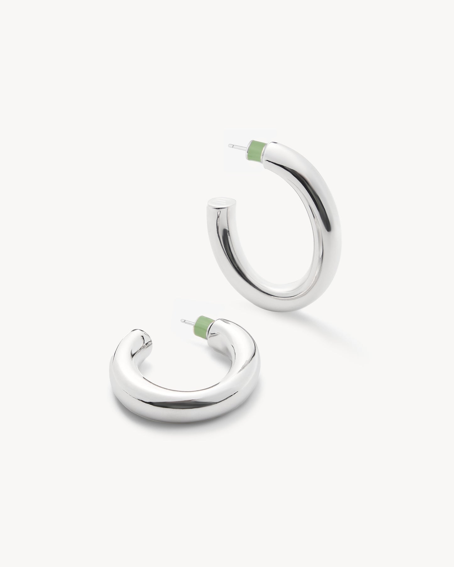 1.5" Perfect Oval Hoops in Silver