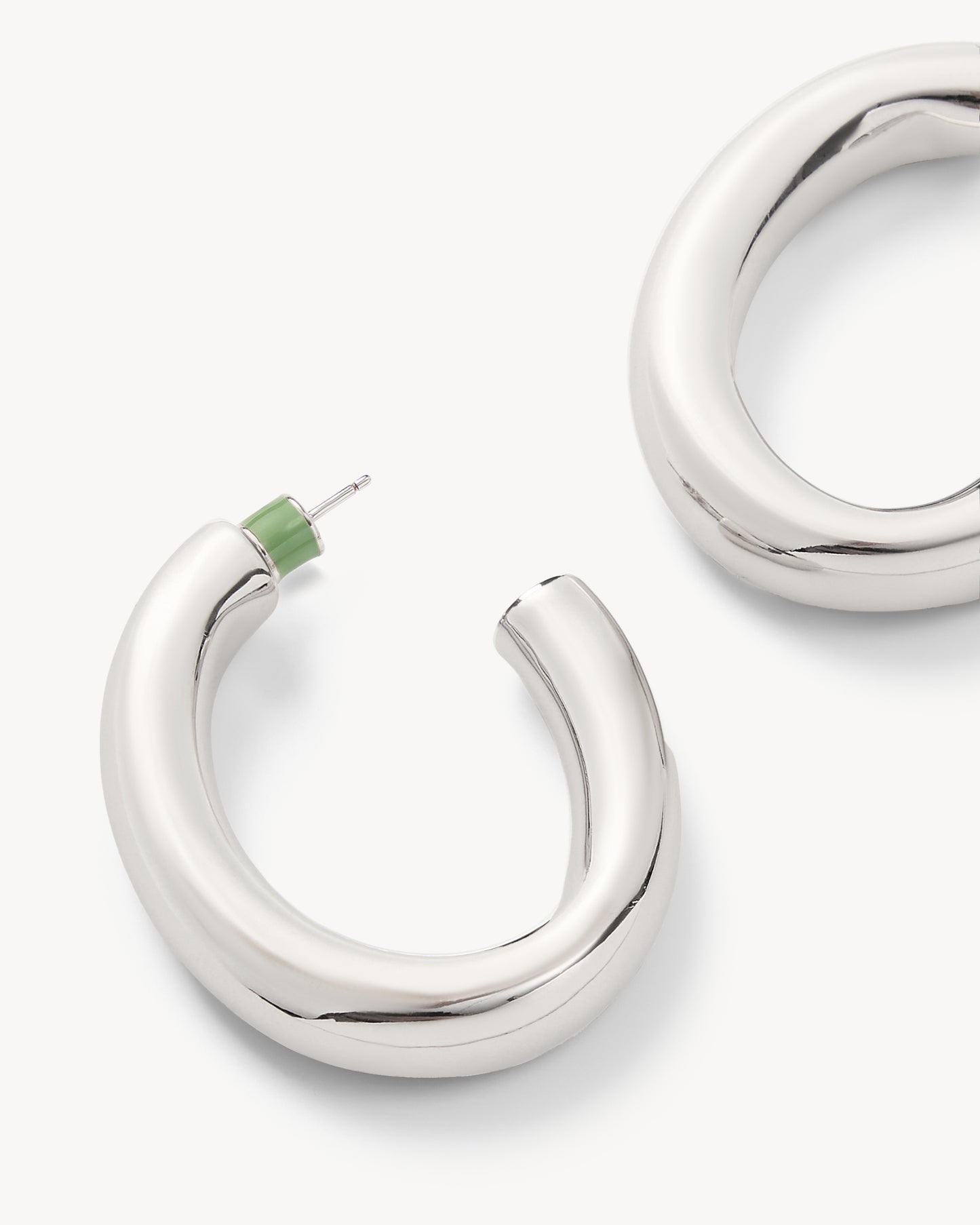 1.5" Perfect Oval Hoops in Silver