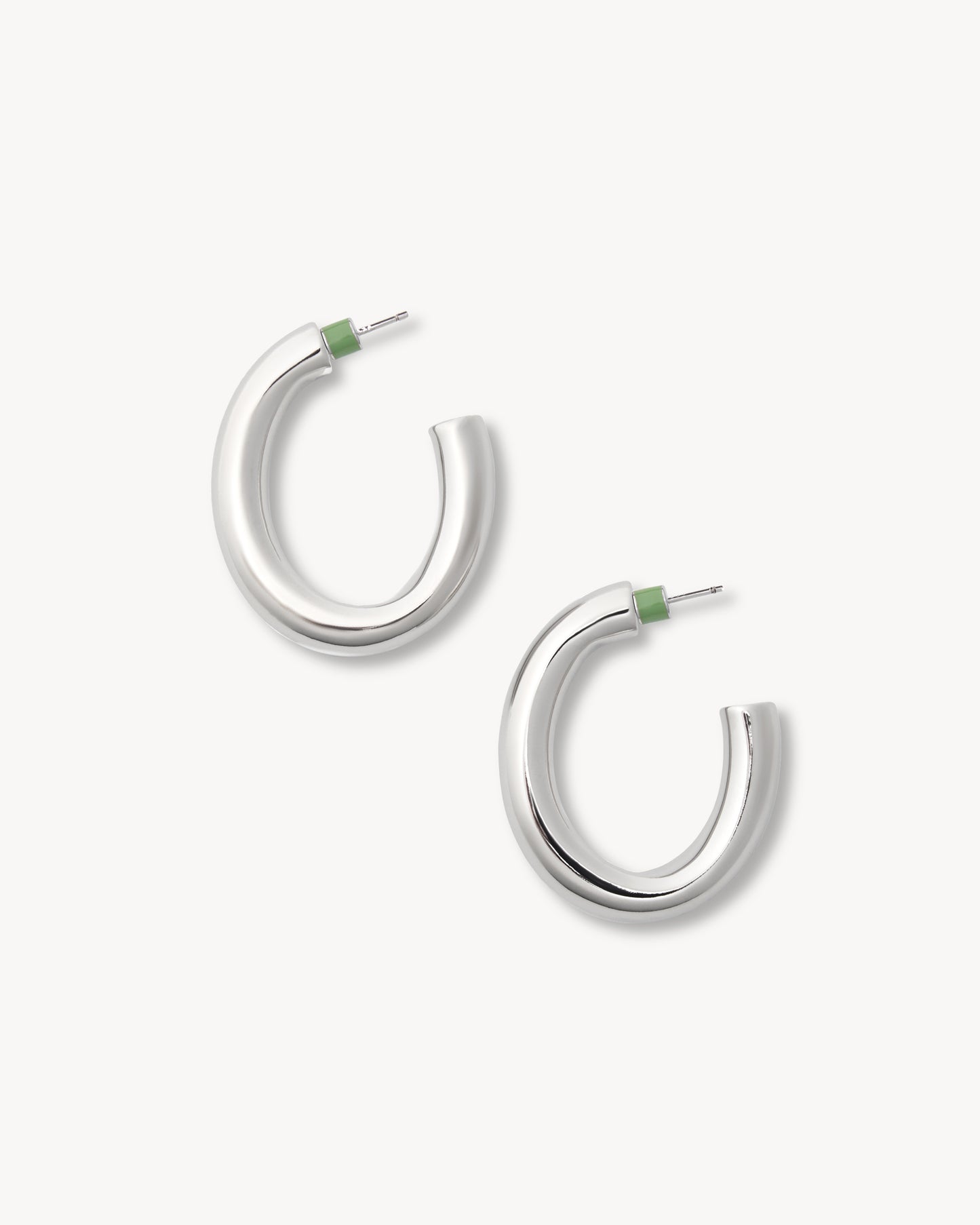 1.5" Perfect Oval Hoops in Silver