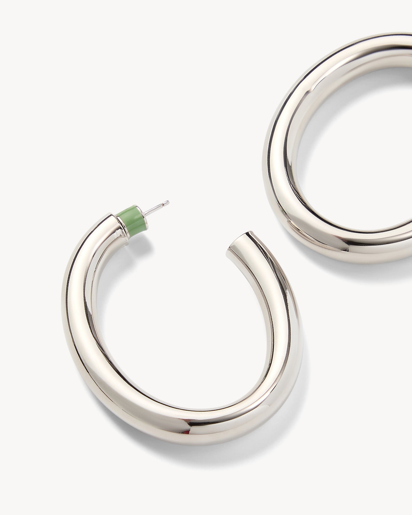 2" Perfect Oval Hoops in Silver