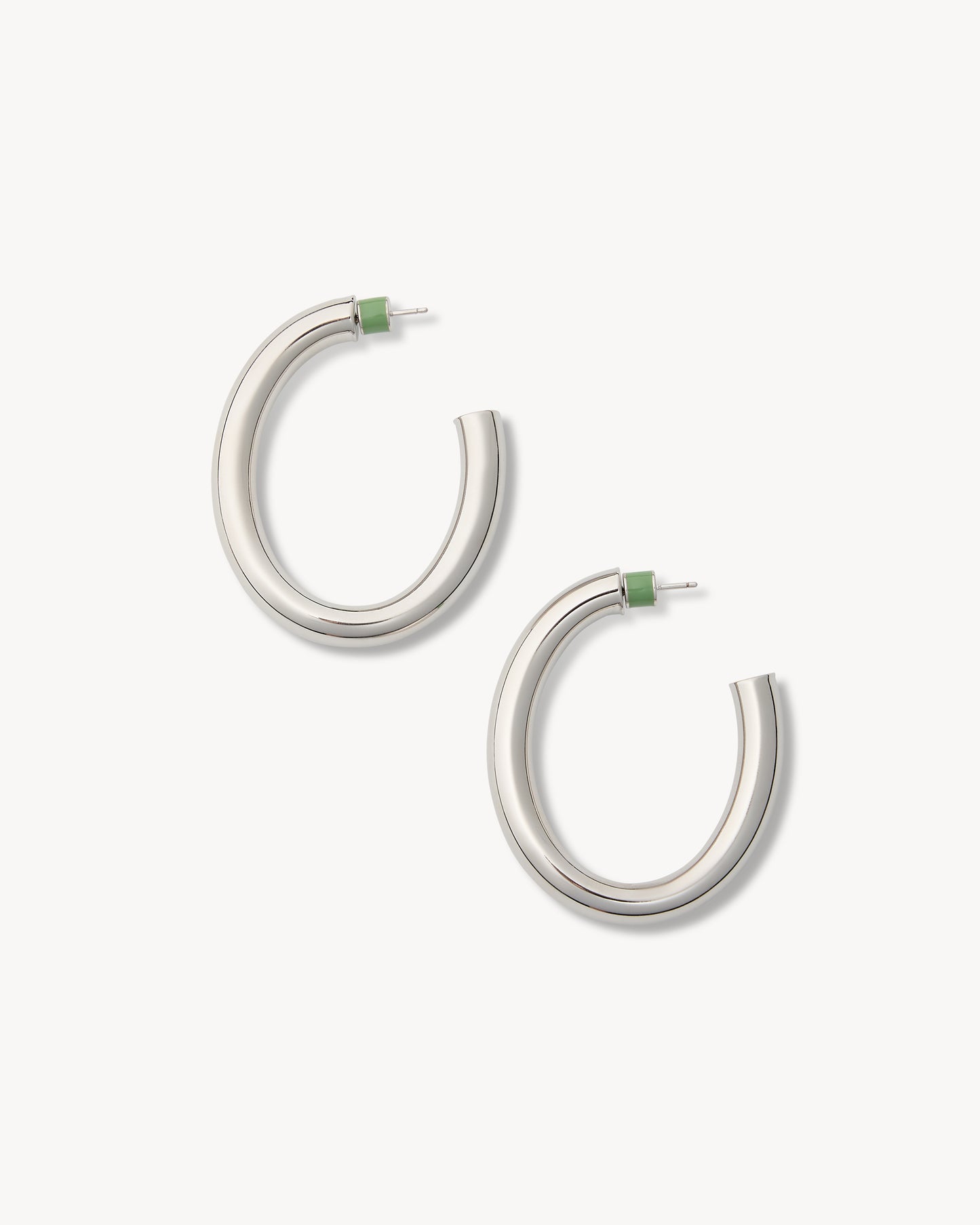 2" Perfect Oval Hoops in Silver
