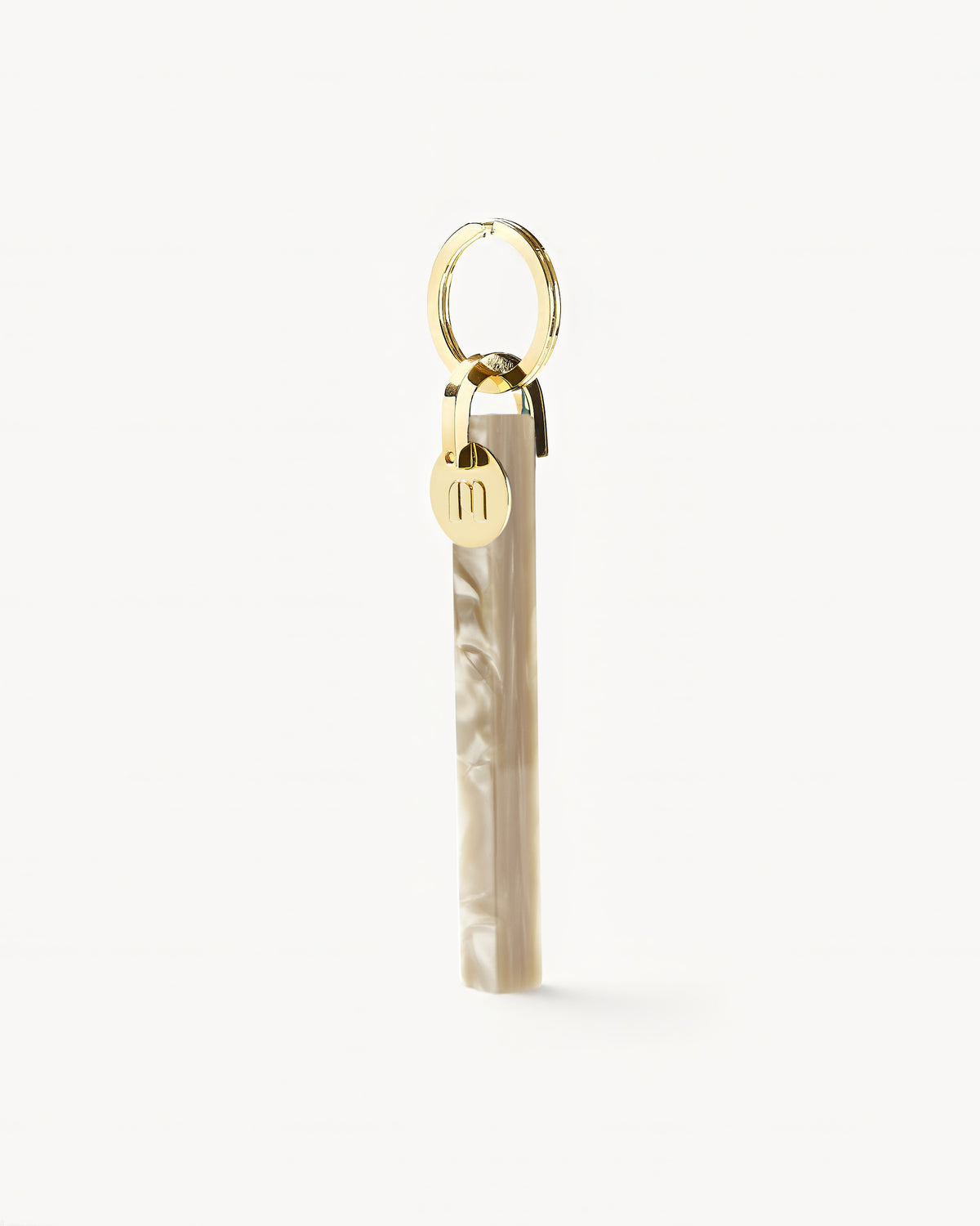 Bar Keychain in Sand Shell - Gold