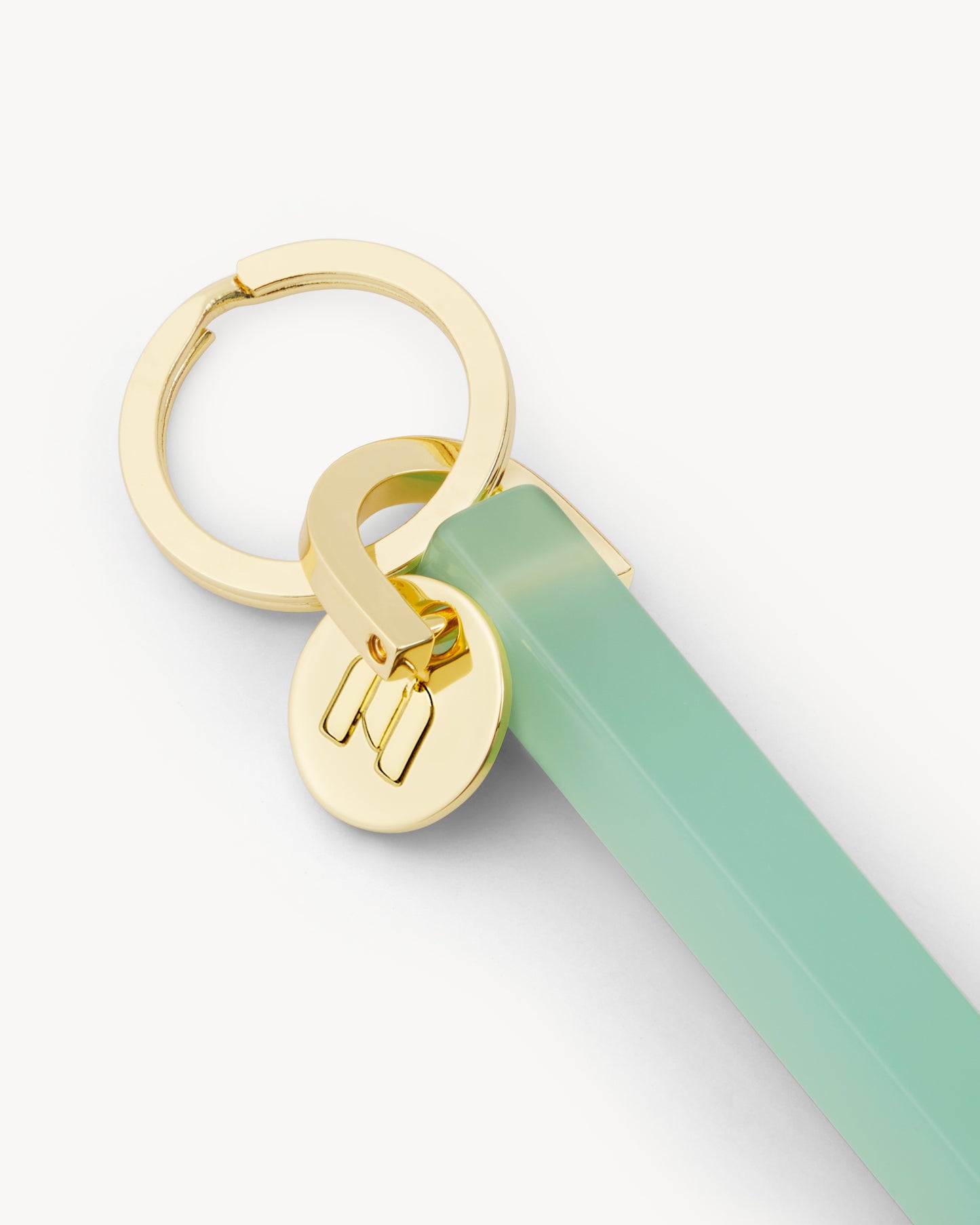Bar Keychain in Sea Glass - Gold