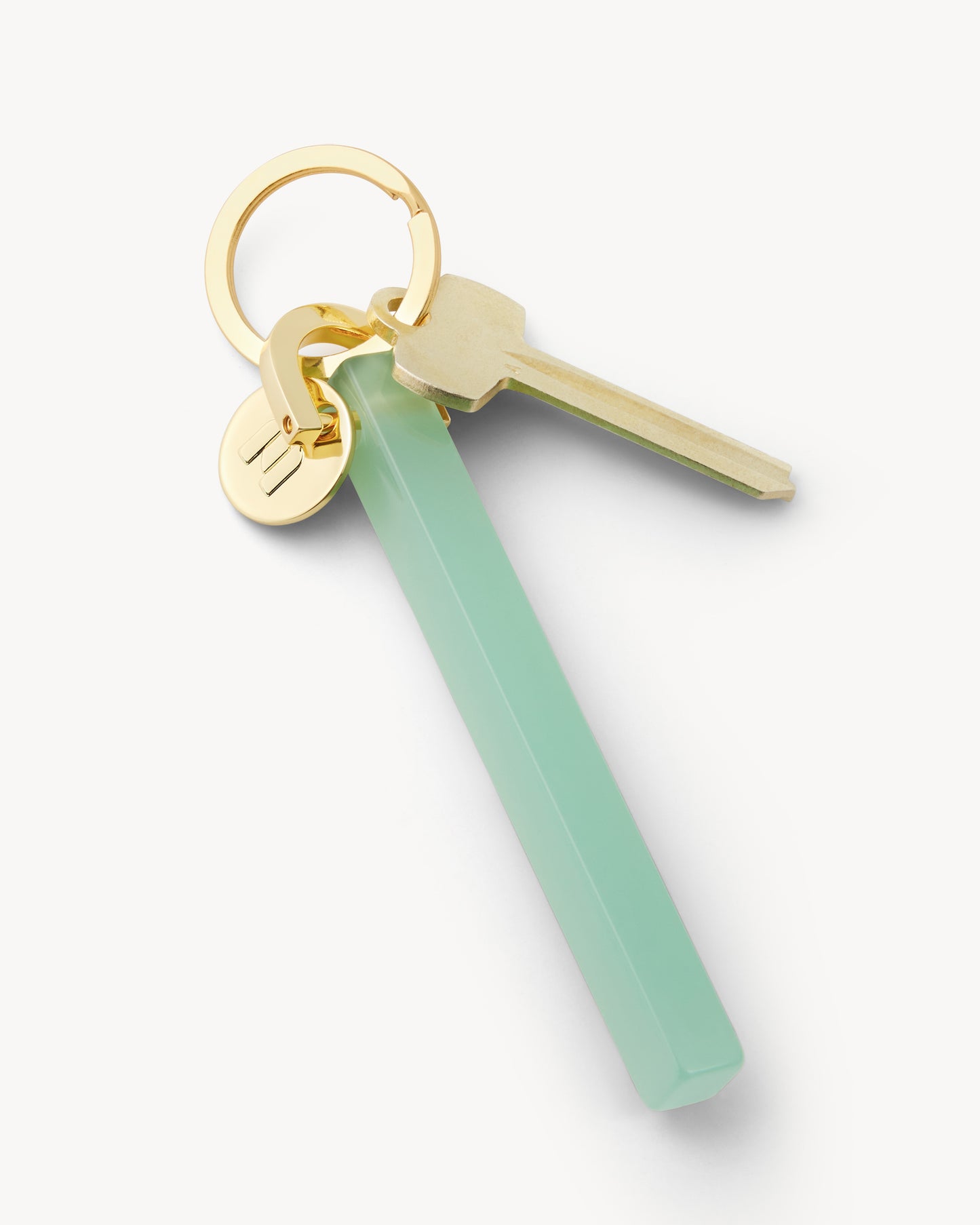 Bar Keychain in Sea Glass - Gold