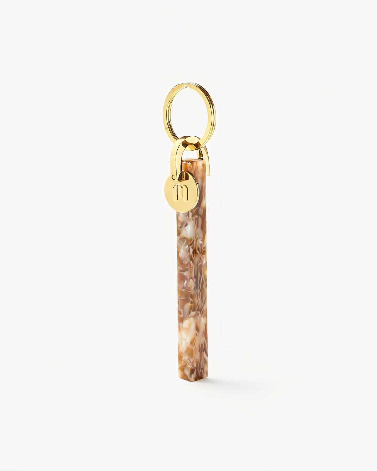 Bar Keychain in Baja Tortoise - Gold