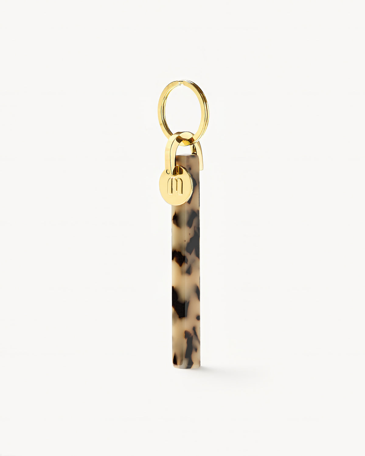 Bar Keychain in Blonde Tortoise - Gold
