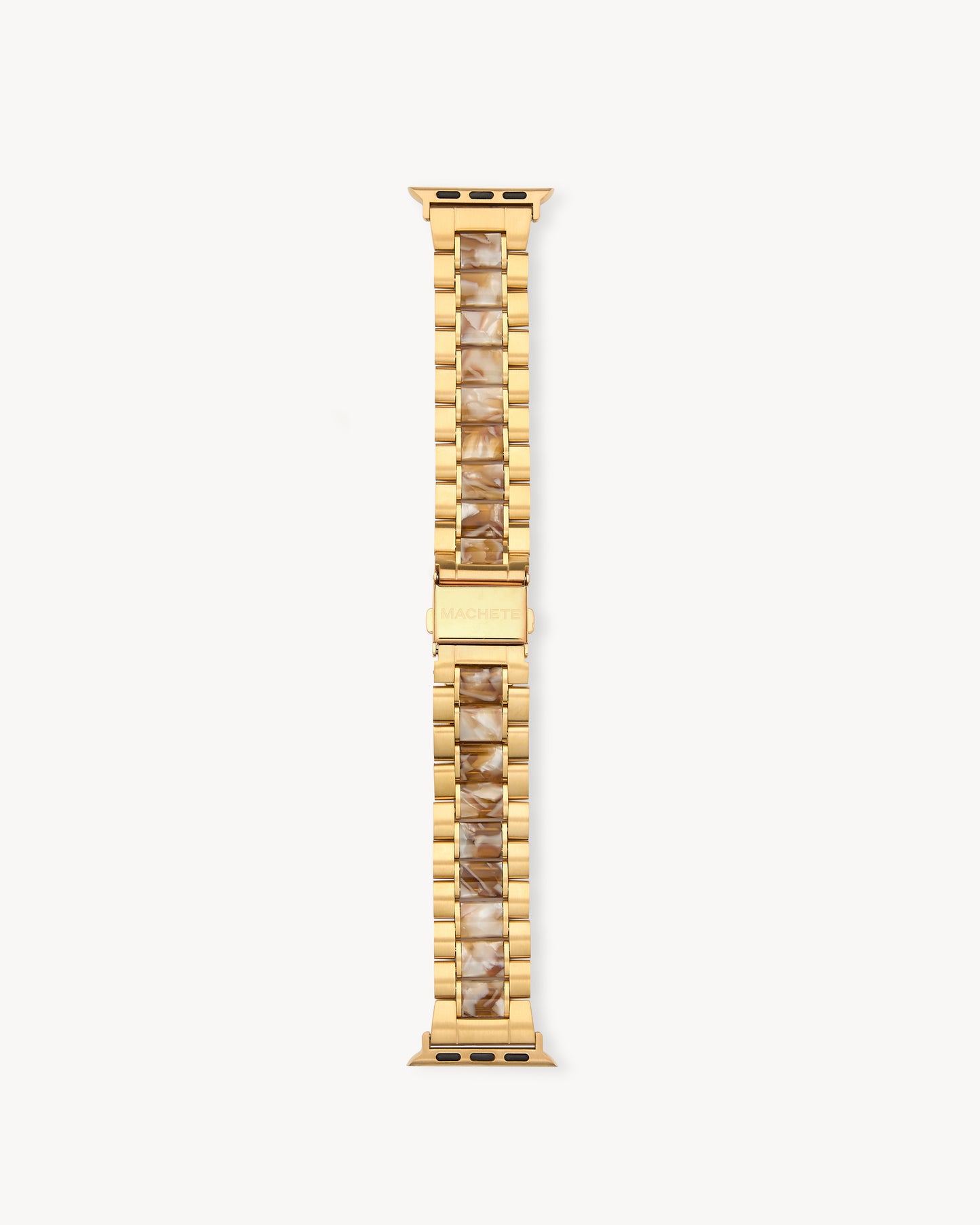 Boyfriend Watch Band in Gold / Baja Tortoise