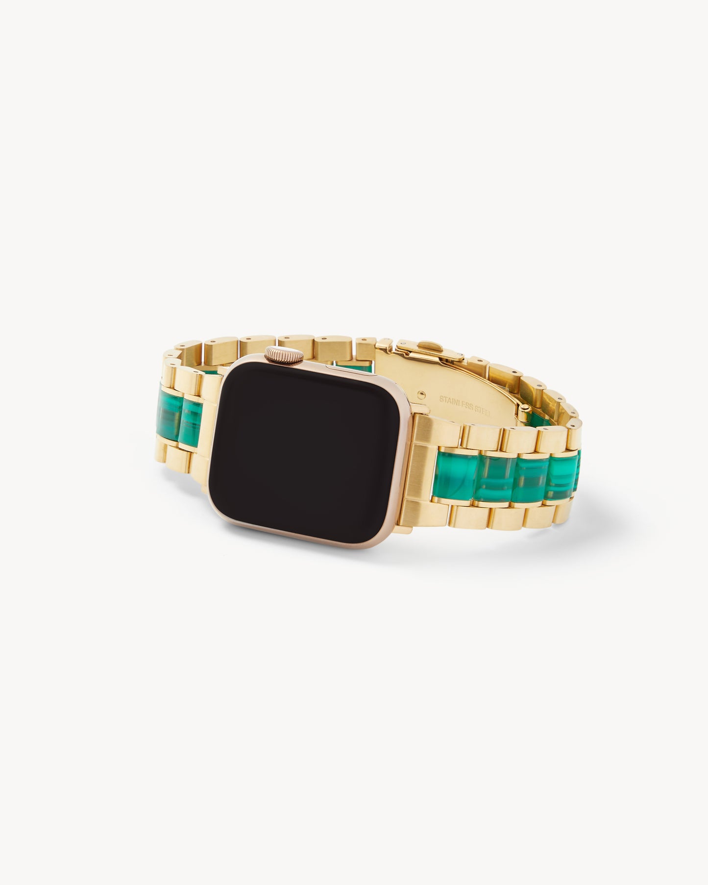 Boyfriend Watch Band in Gold / Malachite