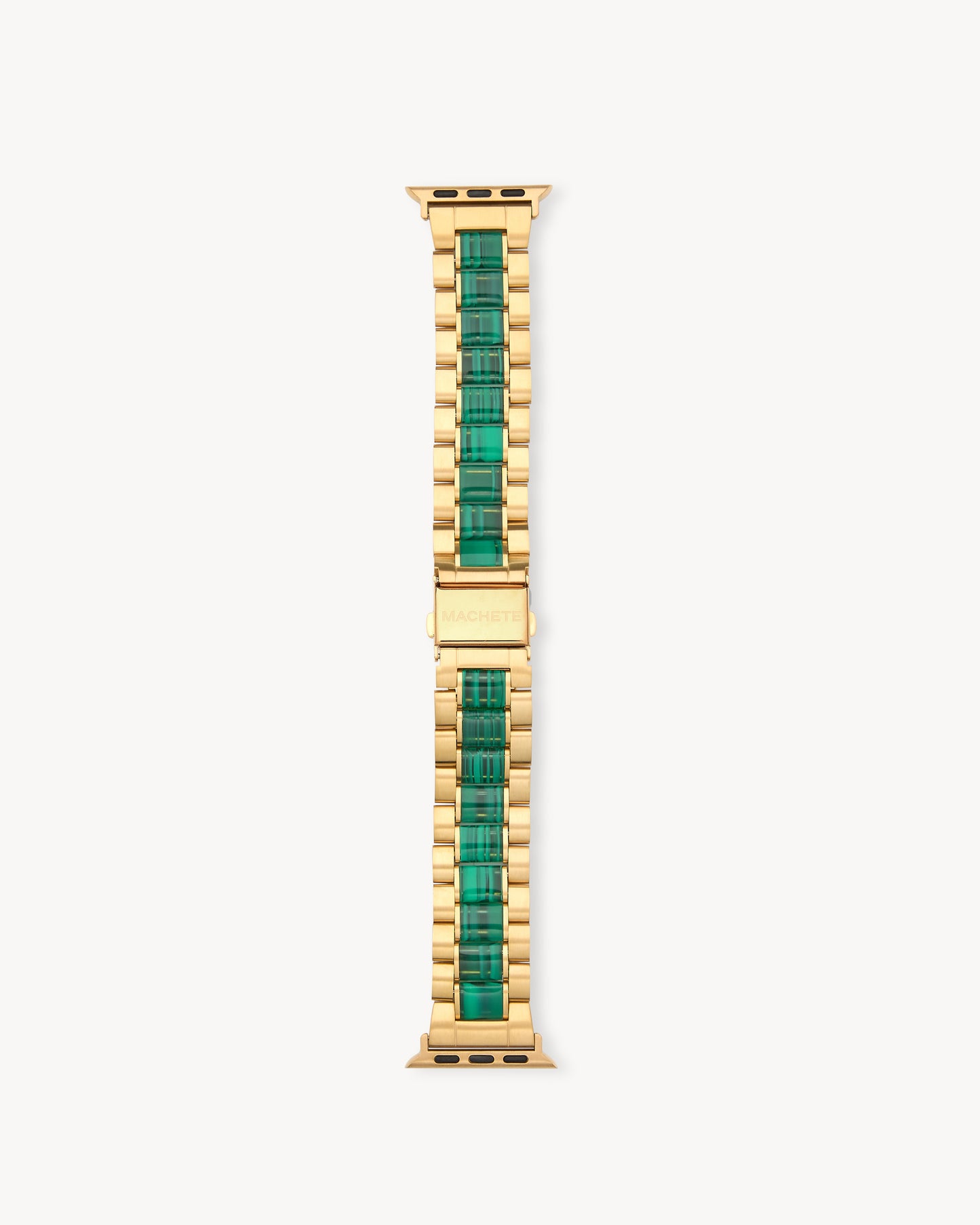 Boyfriend Watch Band in Gold / Malachite