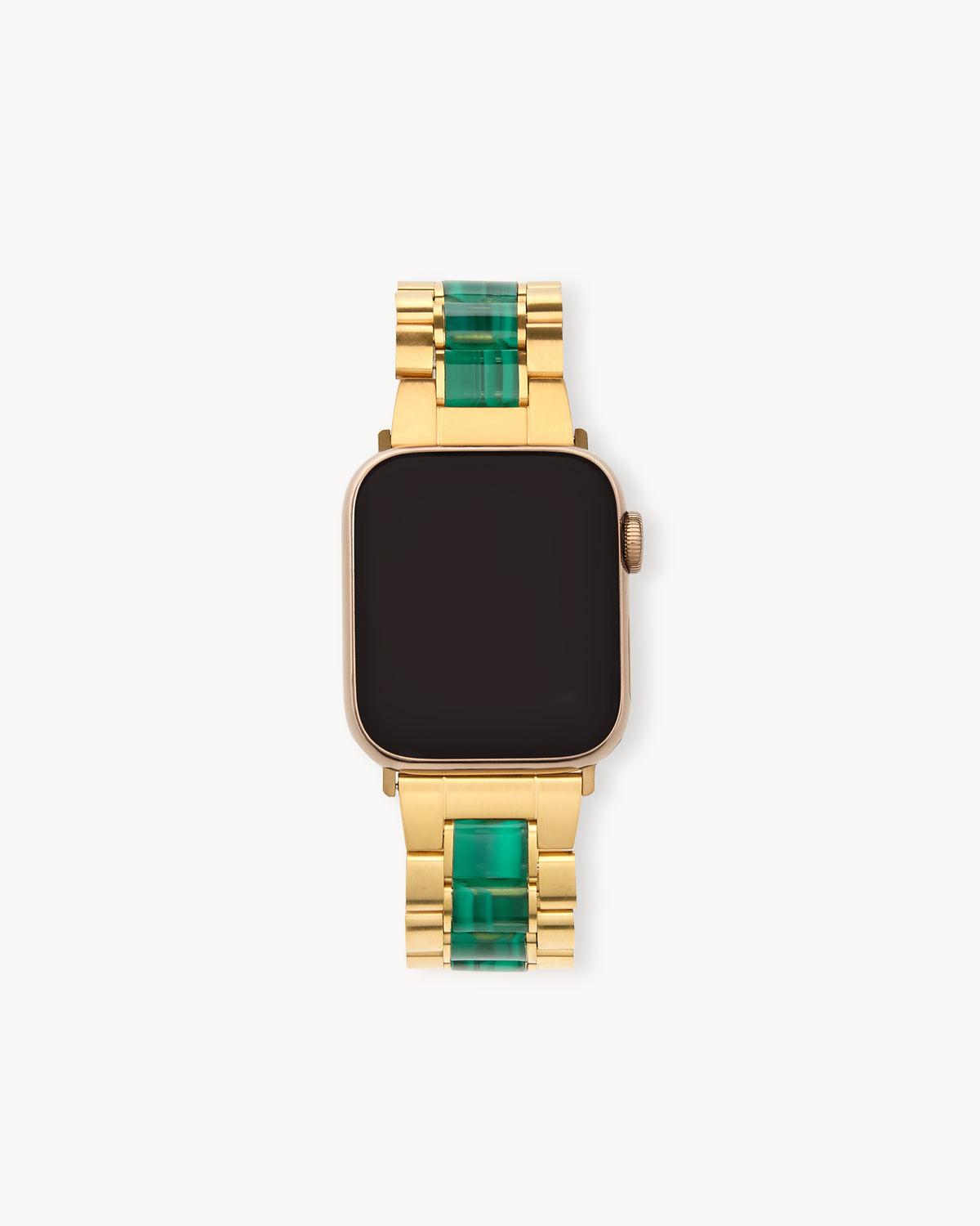 Boyfriend Watch Band in Gold / Malachite