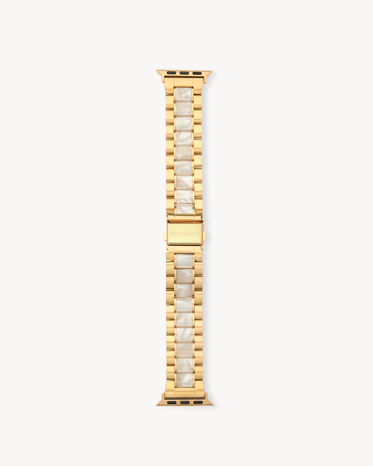 Boyfriend Watch Band in Gold / White Shell