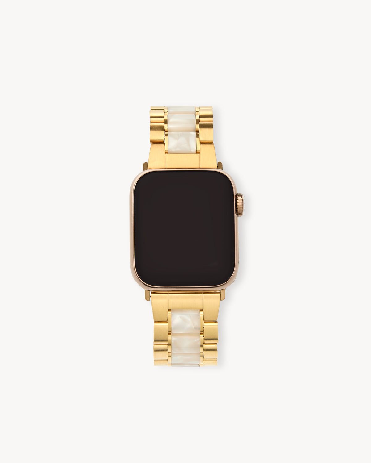 Boyfriend Watch Band in Gold / White Shell