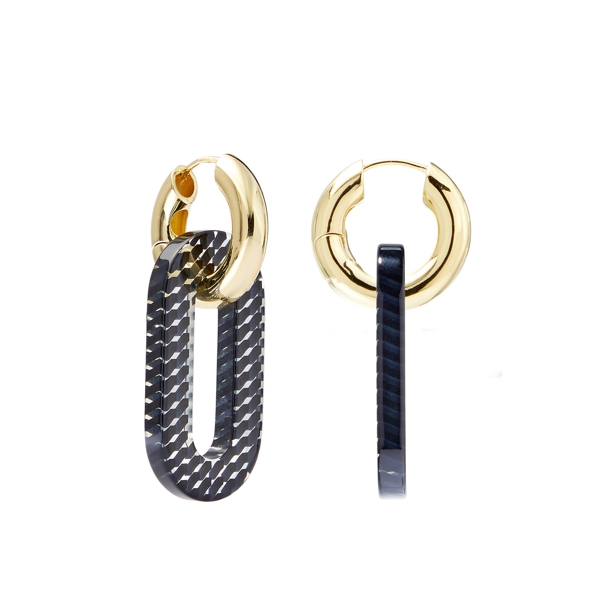 Chunky Link Charms in Black & Clear