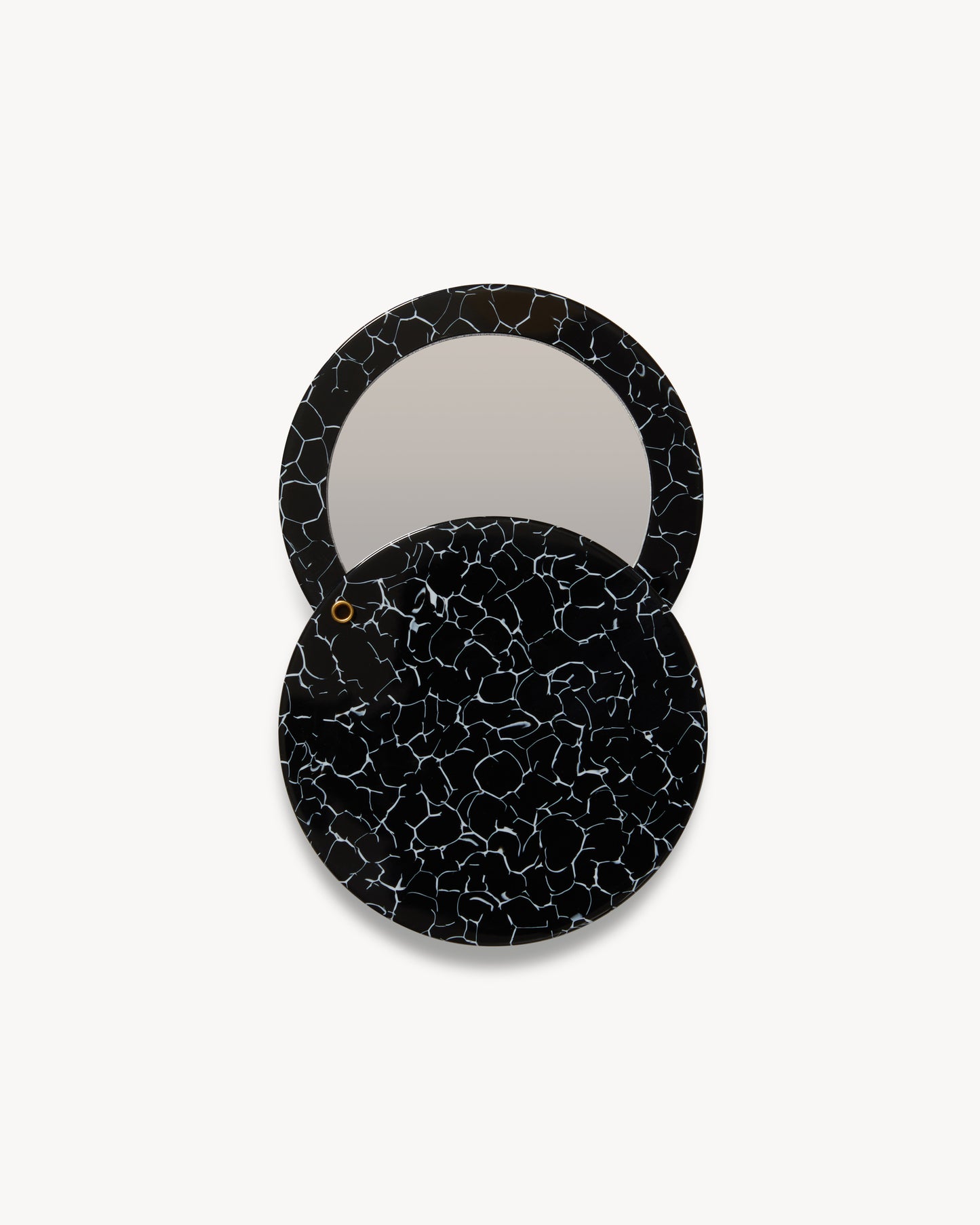Circle Mirror in Black Marble