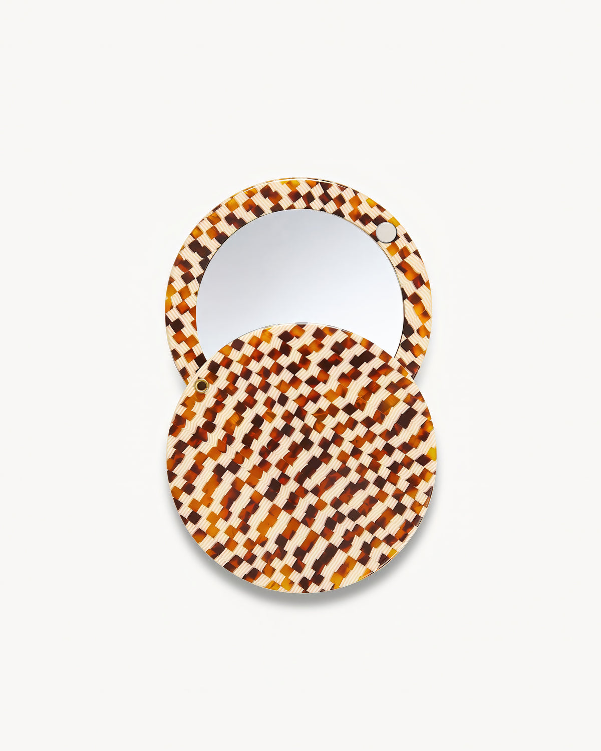 Circle Mirror in Tortoise Checker