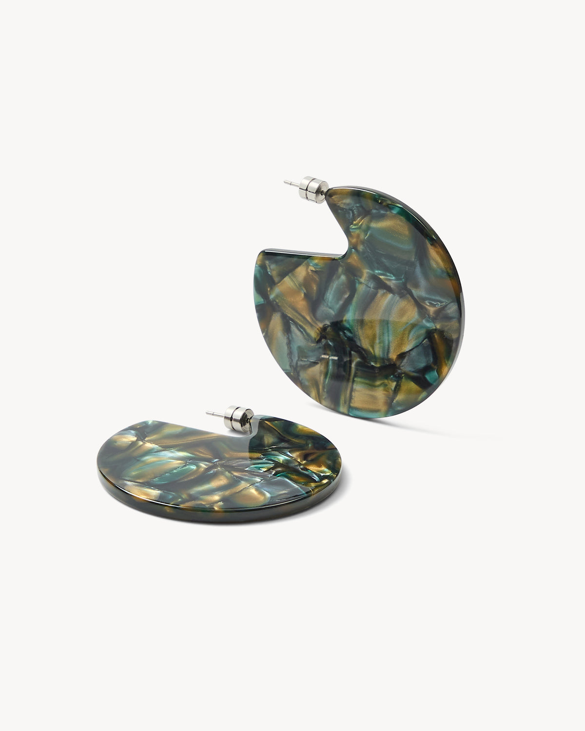Clare Earrings in Green Tortoise