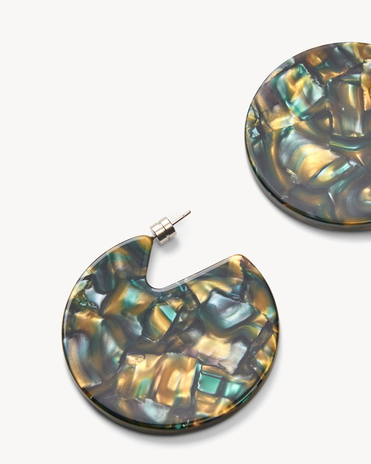 Clare Earrings in Green Tortoise