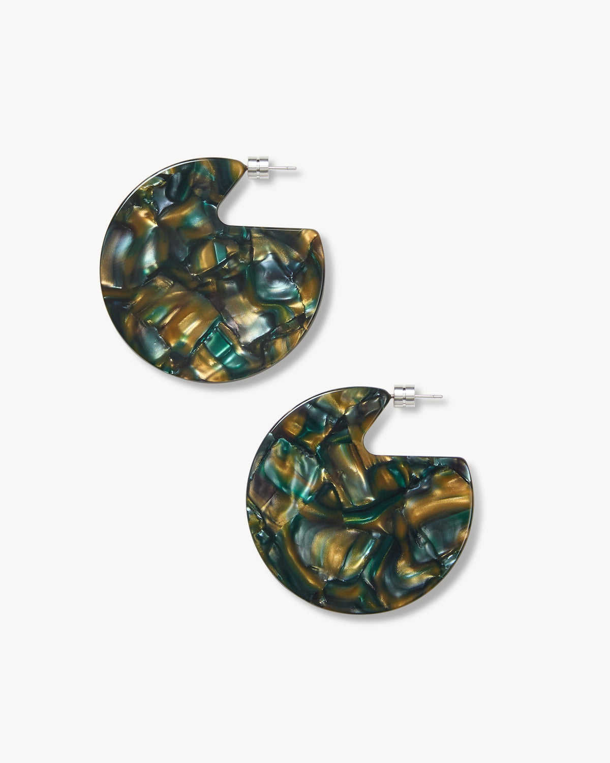 Clare Earrings in Green Tortoise