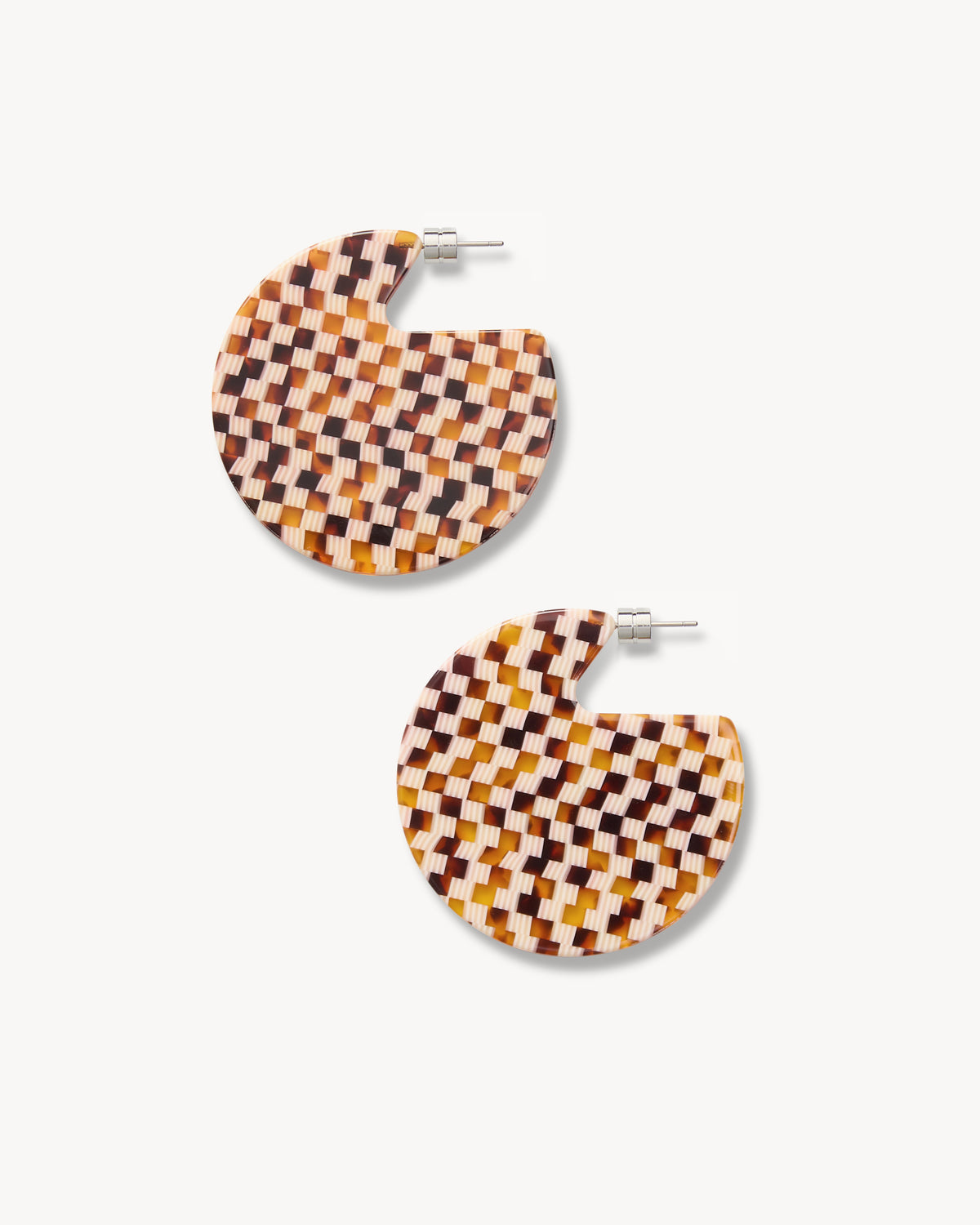 Clare Earrings in Tortoise Checker
