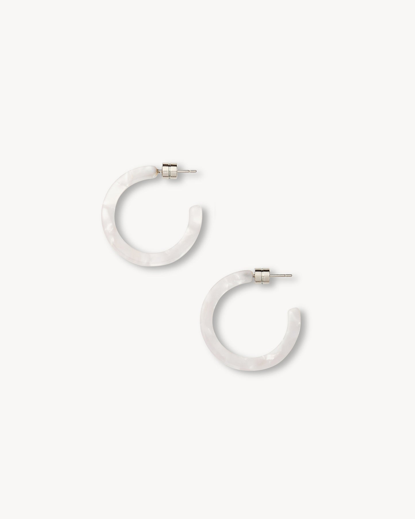 Mini Hoops in White Shimmer
