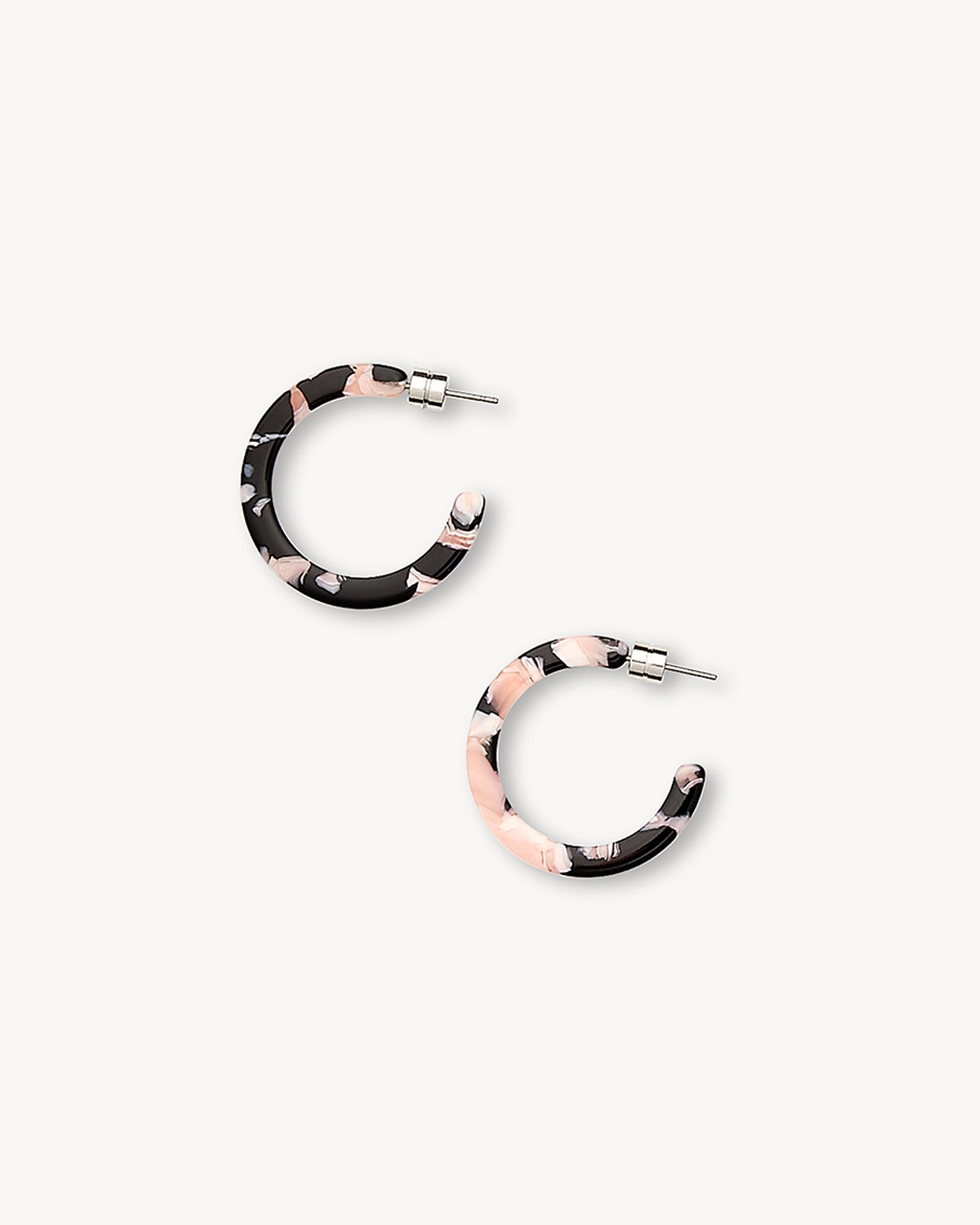 Mini Hoops in Blush Abalone