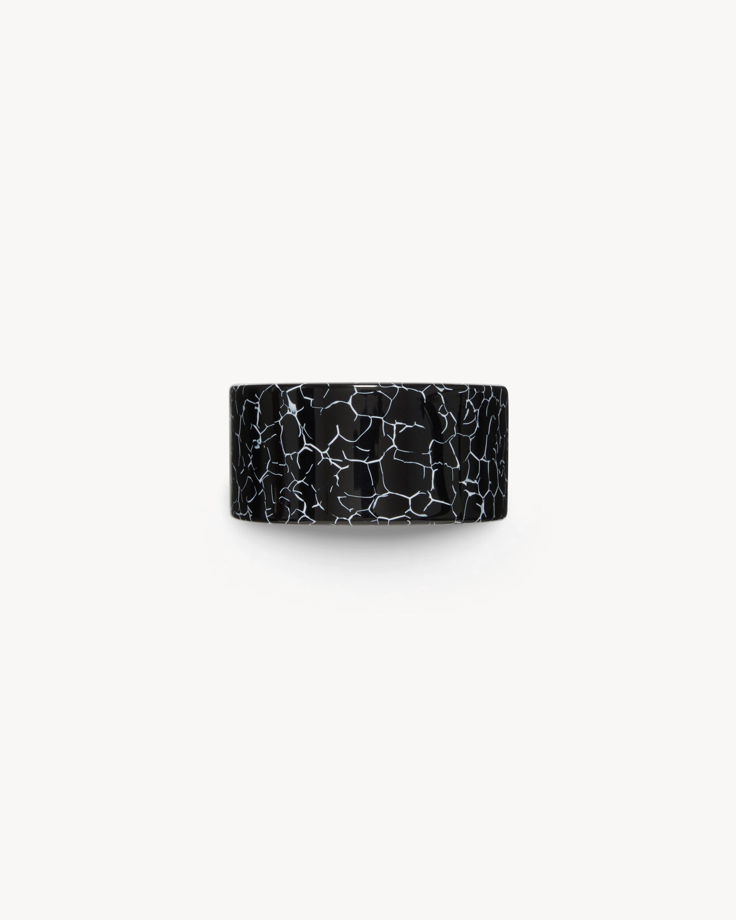 French Pony Barrette in Black Marble
