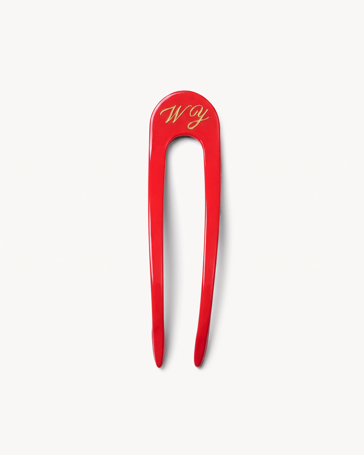 French Hair Pin in Mint Shell Checker