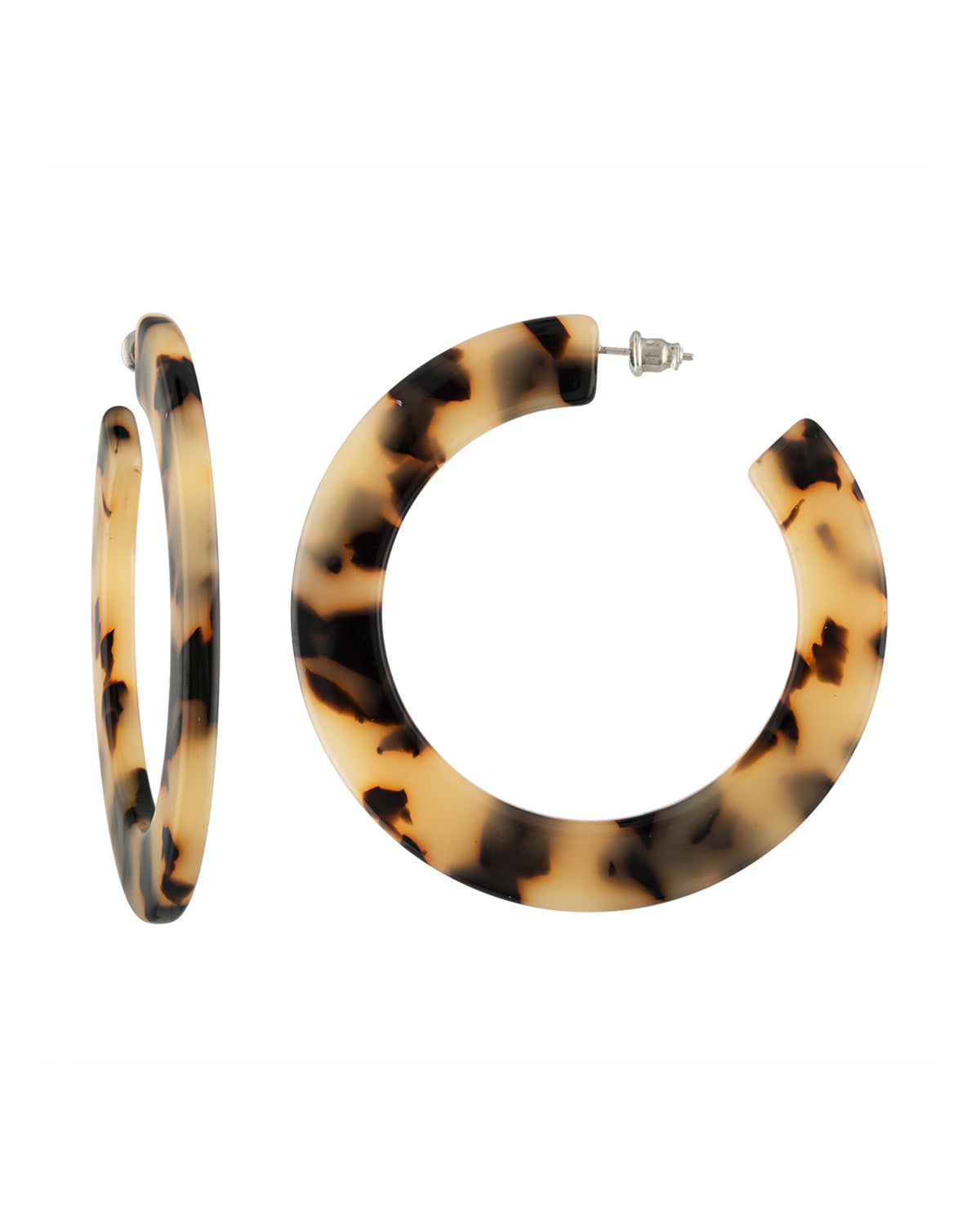 Grande Flat Hoops in Blonde Tortoise
