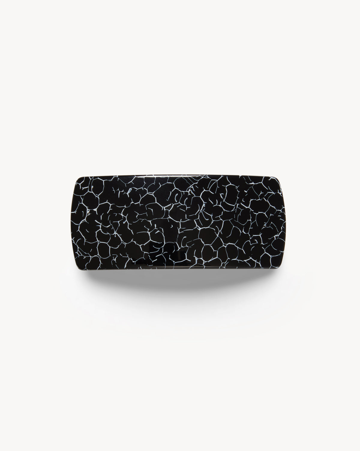 Jumbo Box Barrette in Black Marble