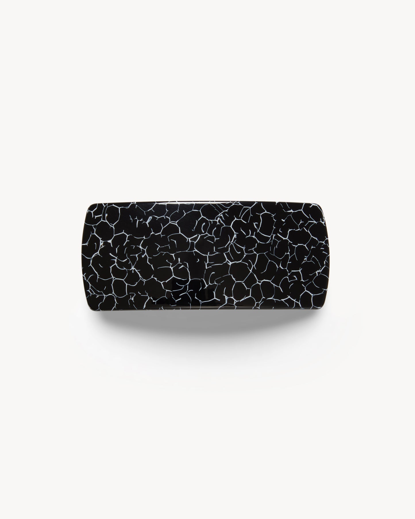 Jumbo Box Barrette in Black Marble