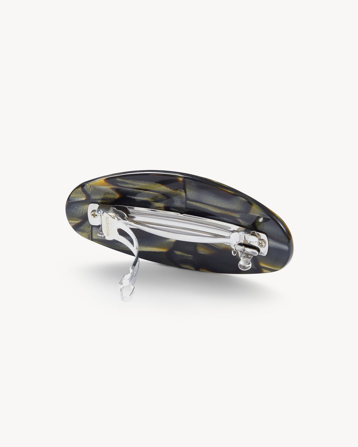 Jumbo Oval Barrette in Midnight Horn