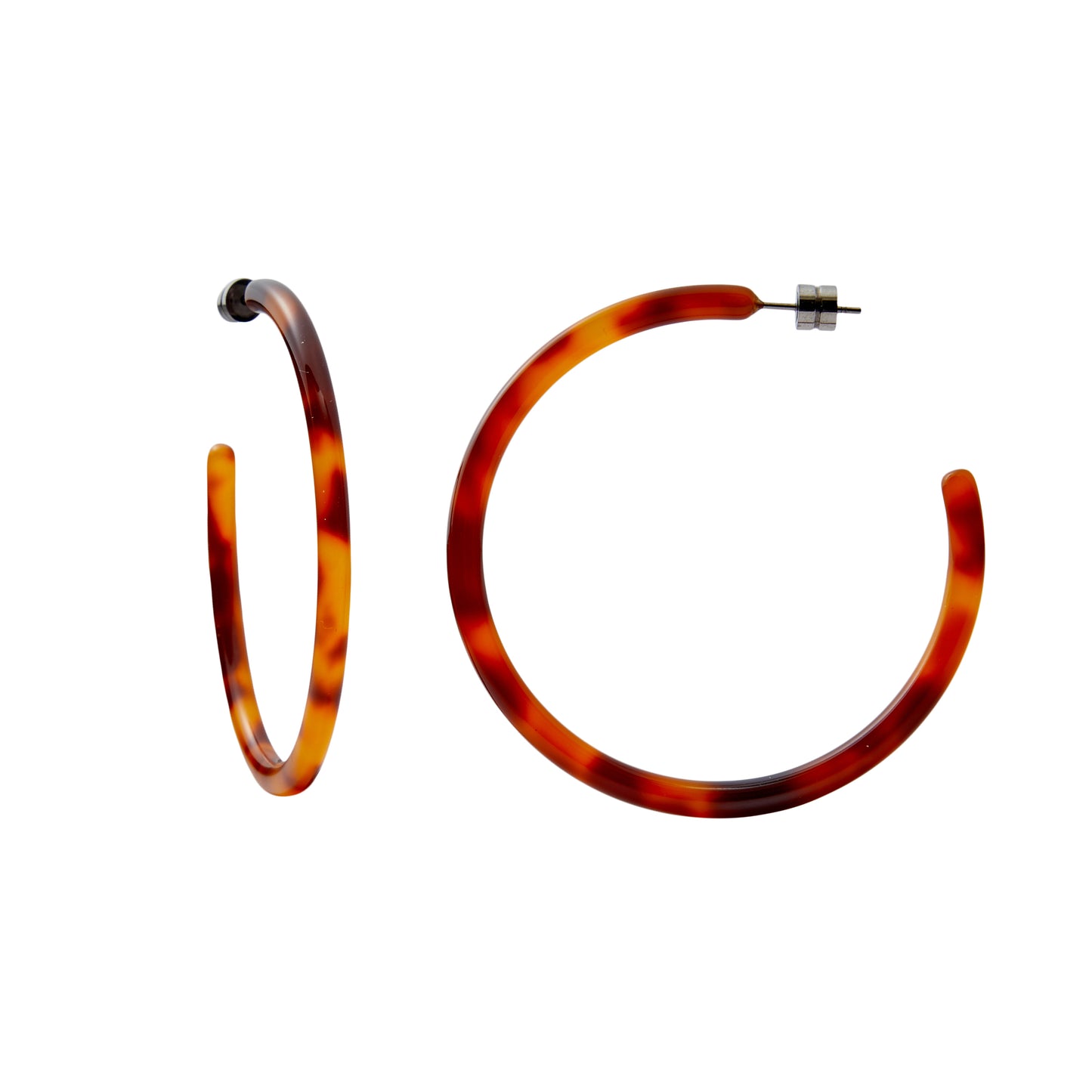 Large Hoops in Amber