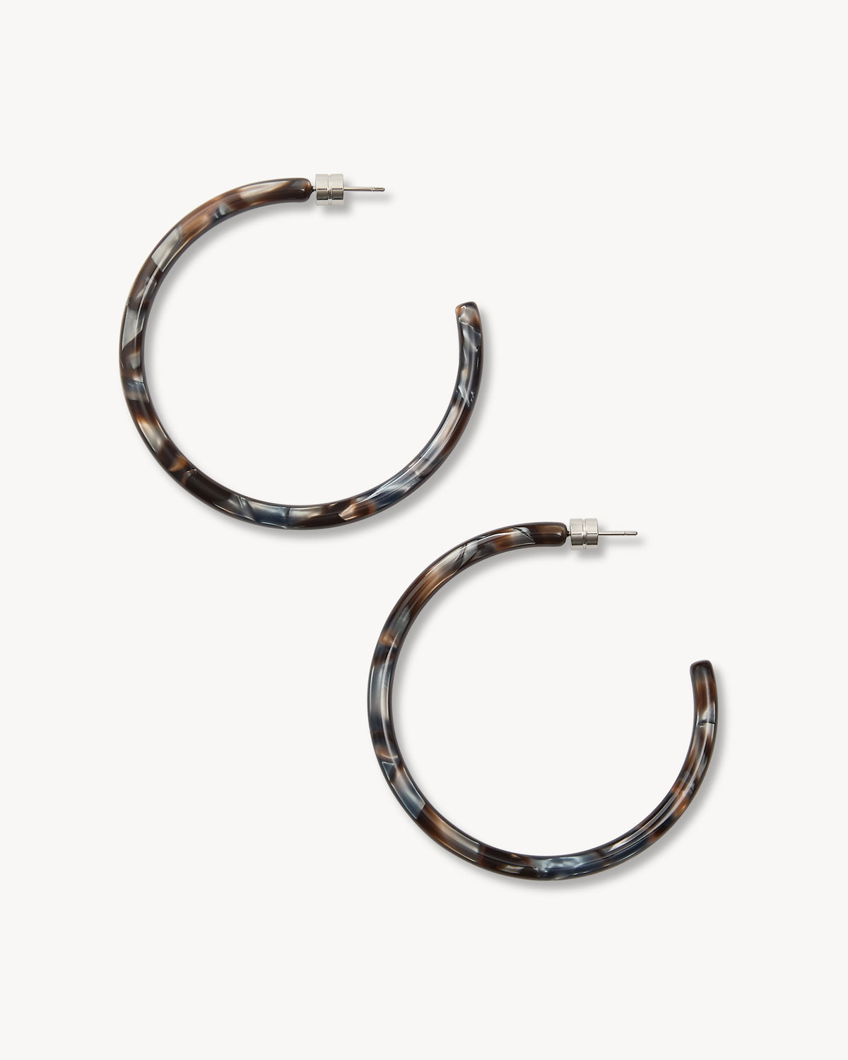 Large Hoops in Blue Horn