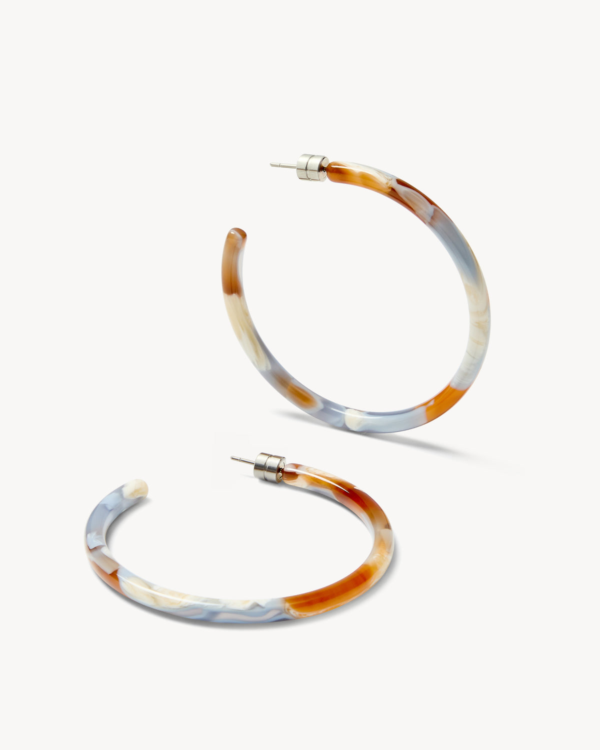 Large Hoops in Blue Roma
